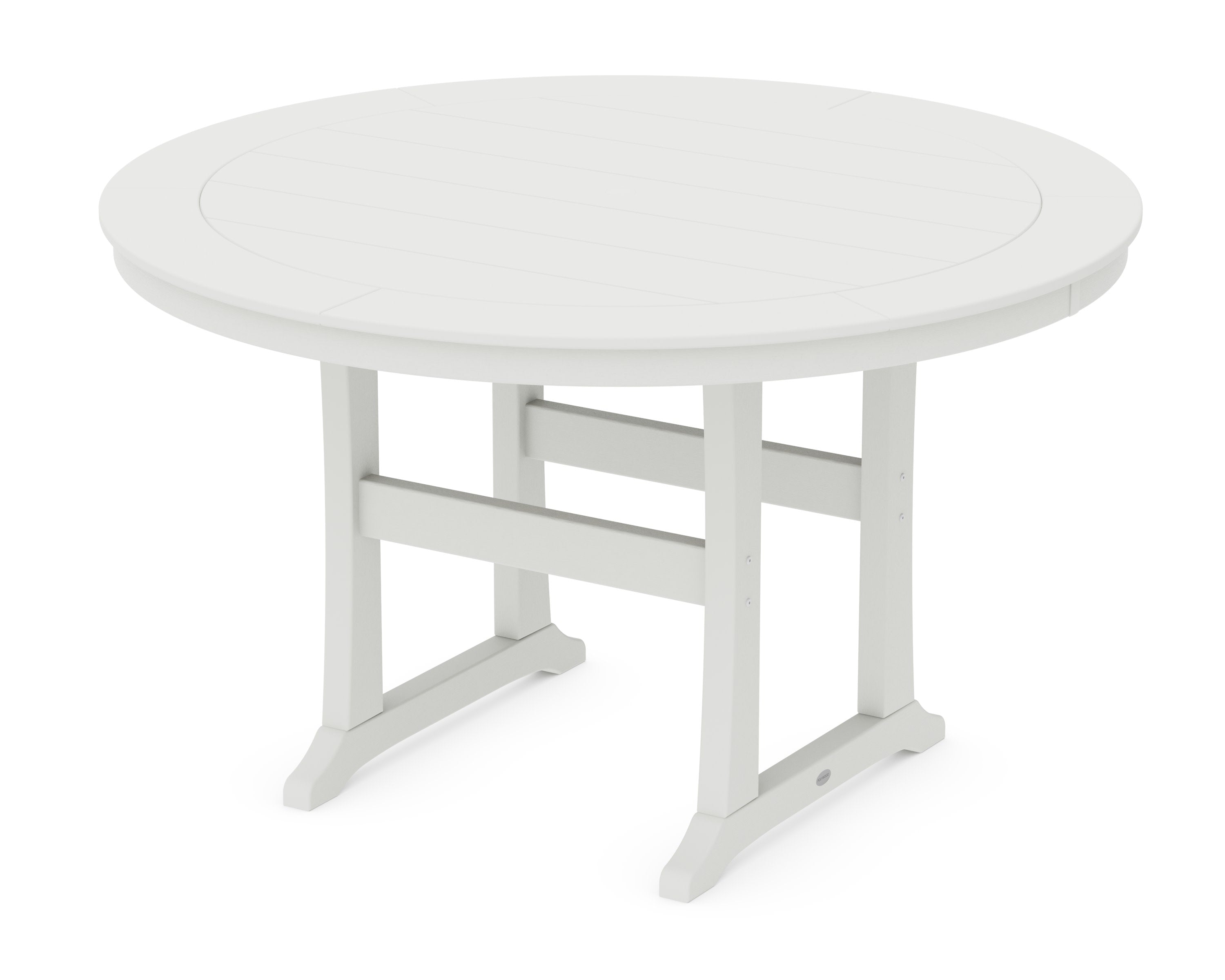 Nautical Trestle 60" Round Counter Table in Vintage White