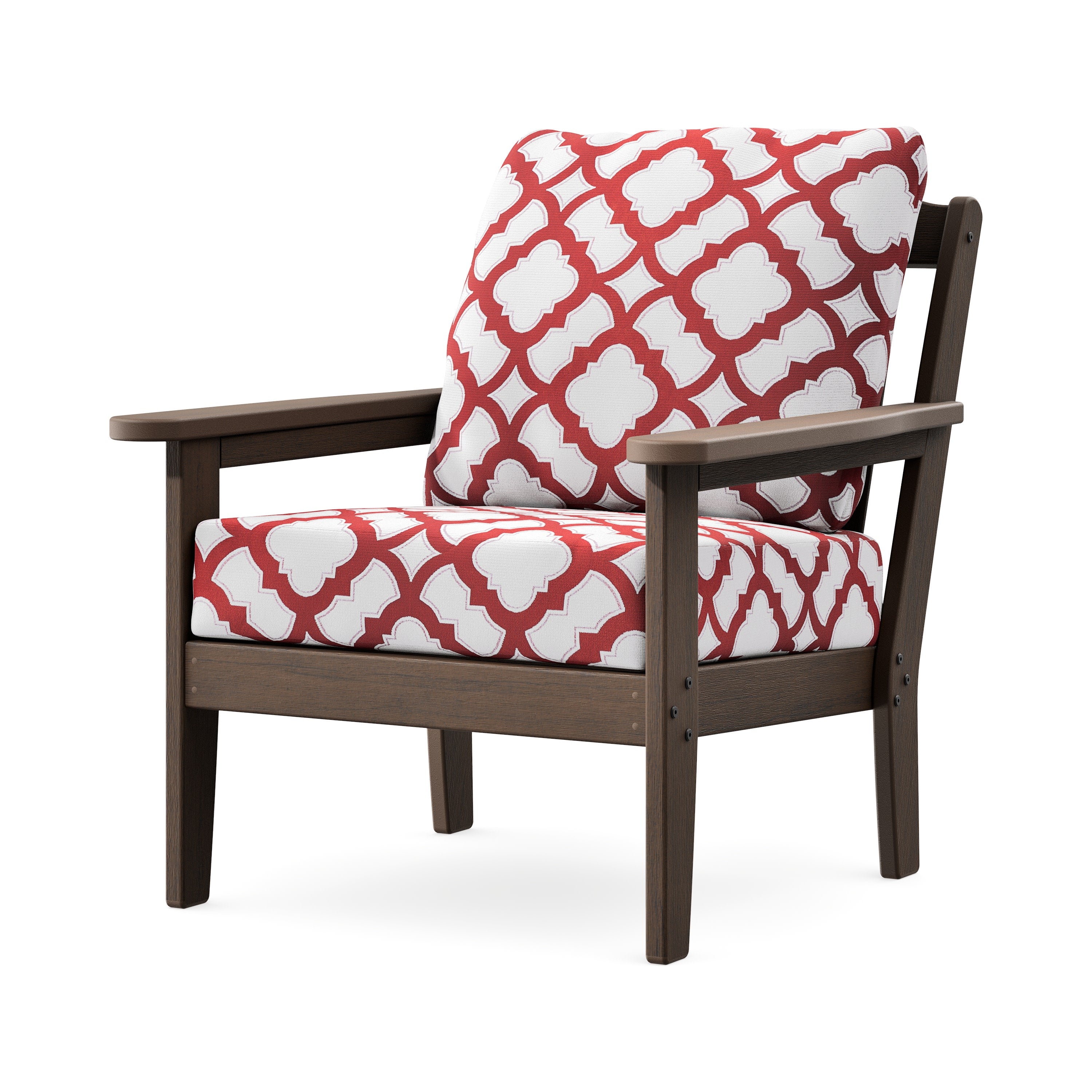 Cottage Deep Seating Chair in Kona / Trellis Crimson