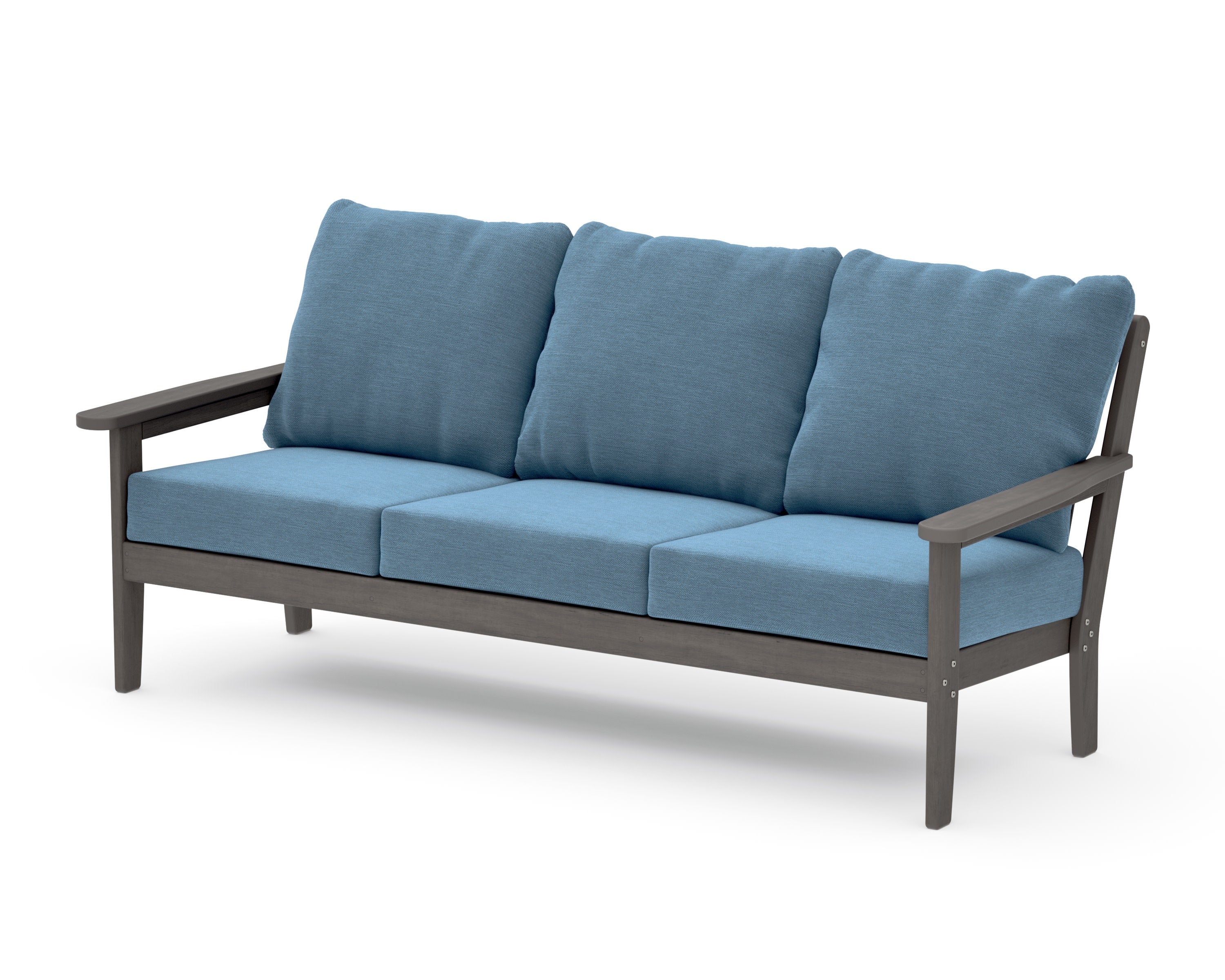 Cottage Deep Seating Sofa in Driftwood / Sky Blue