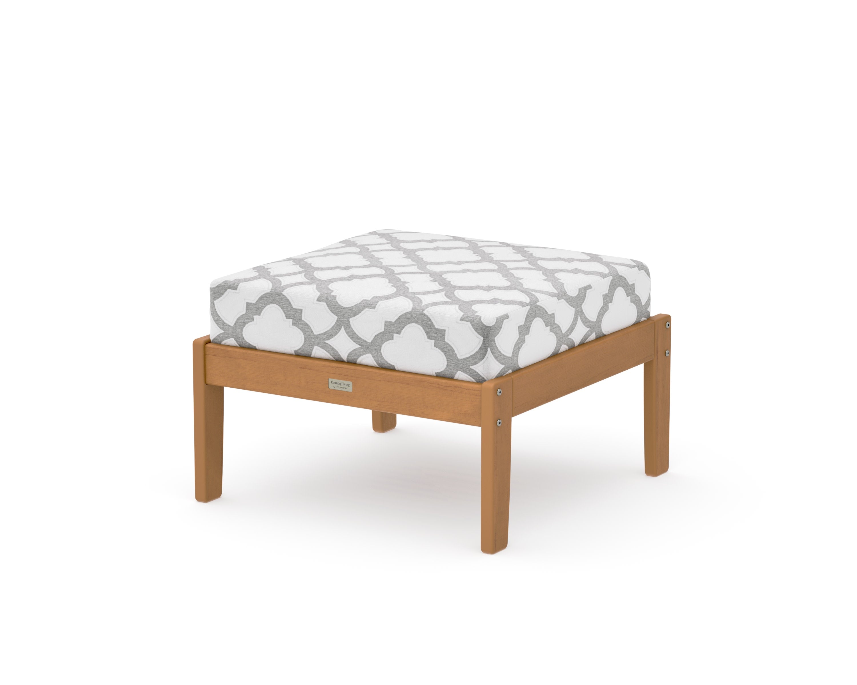 Cottage Deep Seating Ottoman in Natural / Trellis Grey Mist