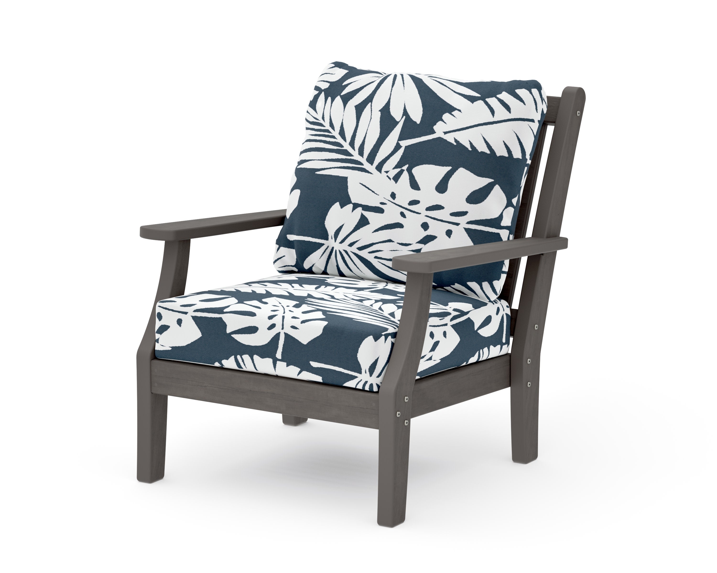 Wovendale Deep Seating Chair in Driftwood / Leaf Marine Indigo