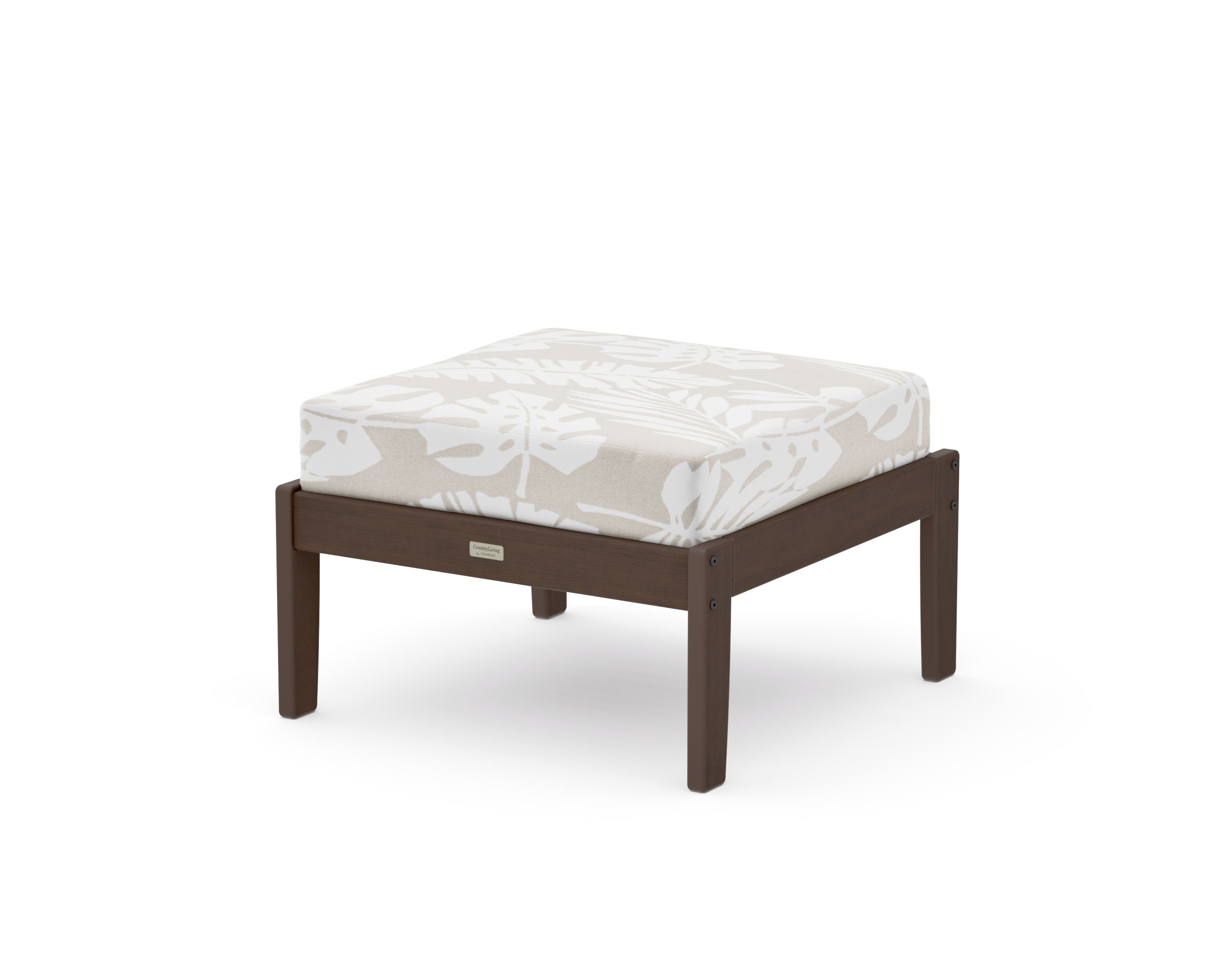 Cottage Deep Seating Ottoman in Kona / Leaf Dune Burlap