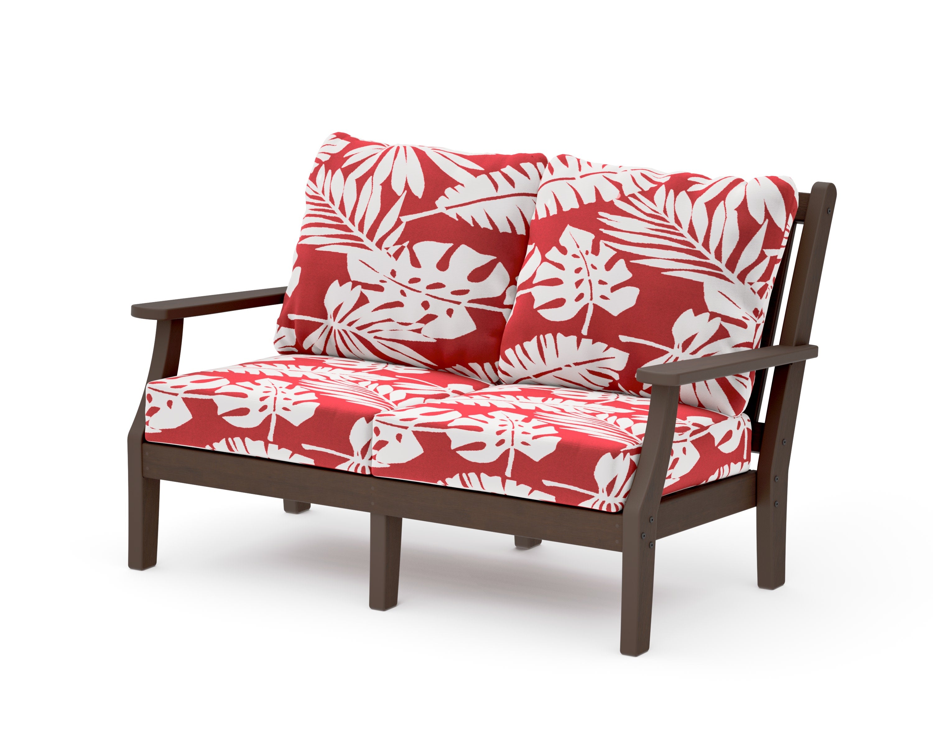 Wovendale Deep Seating Loveseat in Kona / Leaf Crimson
