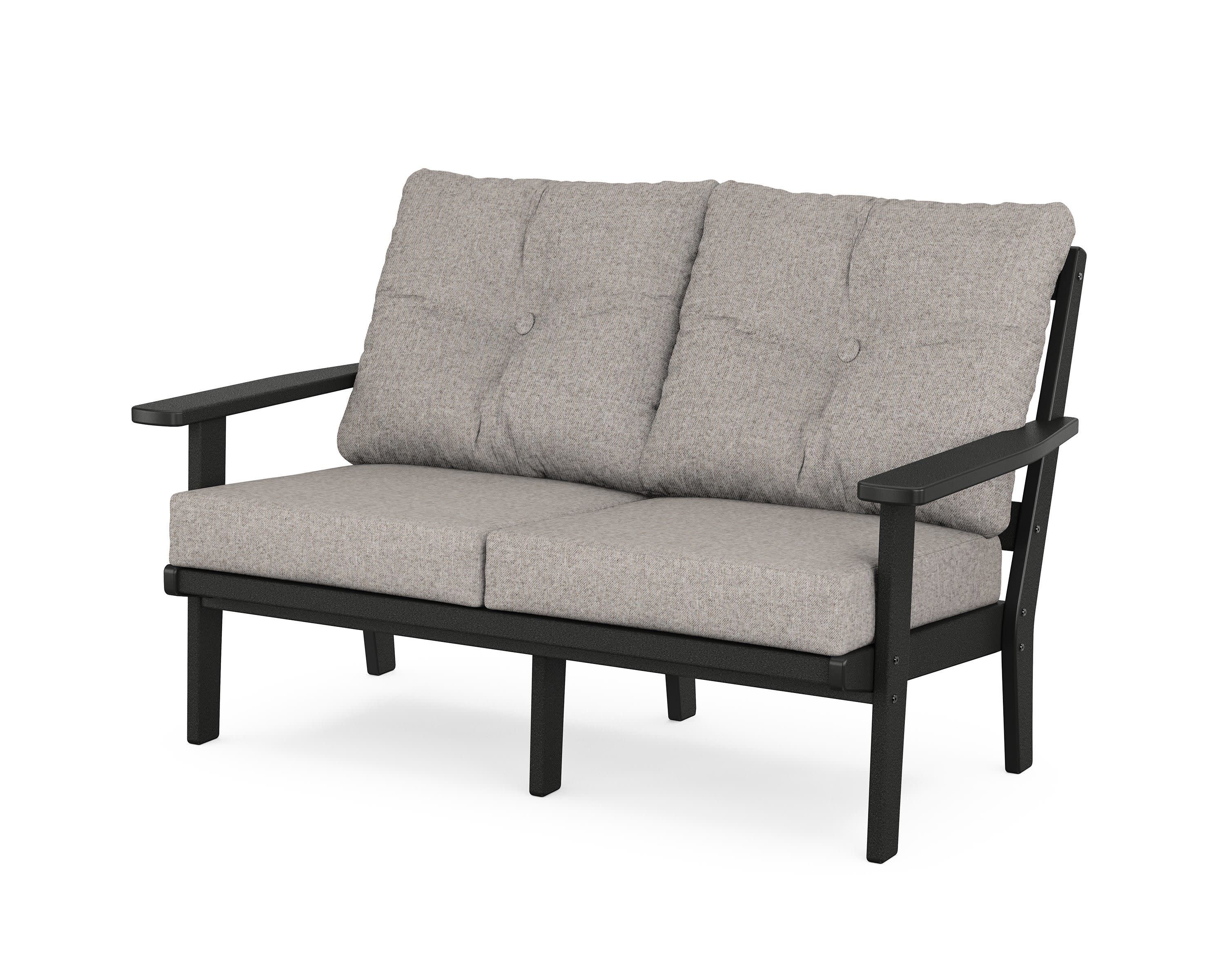 Prairie Deep SeatingLoveseat in Black / Weathered Tweed