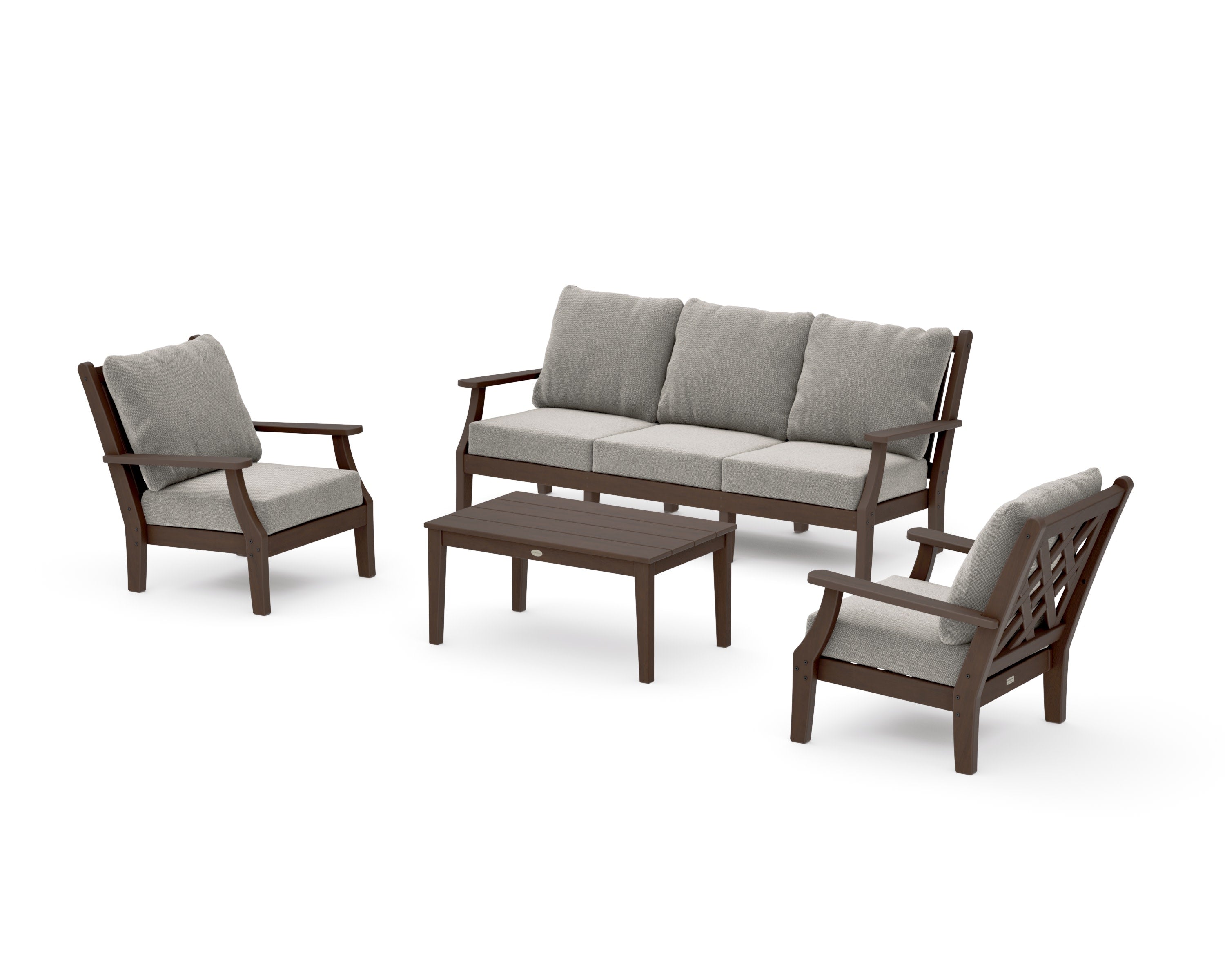 Wovendale 4-Piece Deep Seating Set with Sofa in Kona / Weathered Tweed