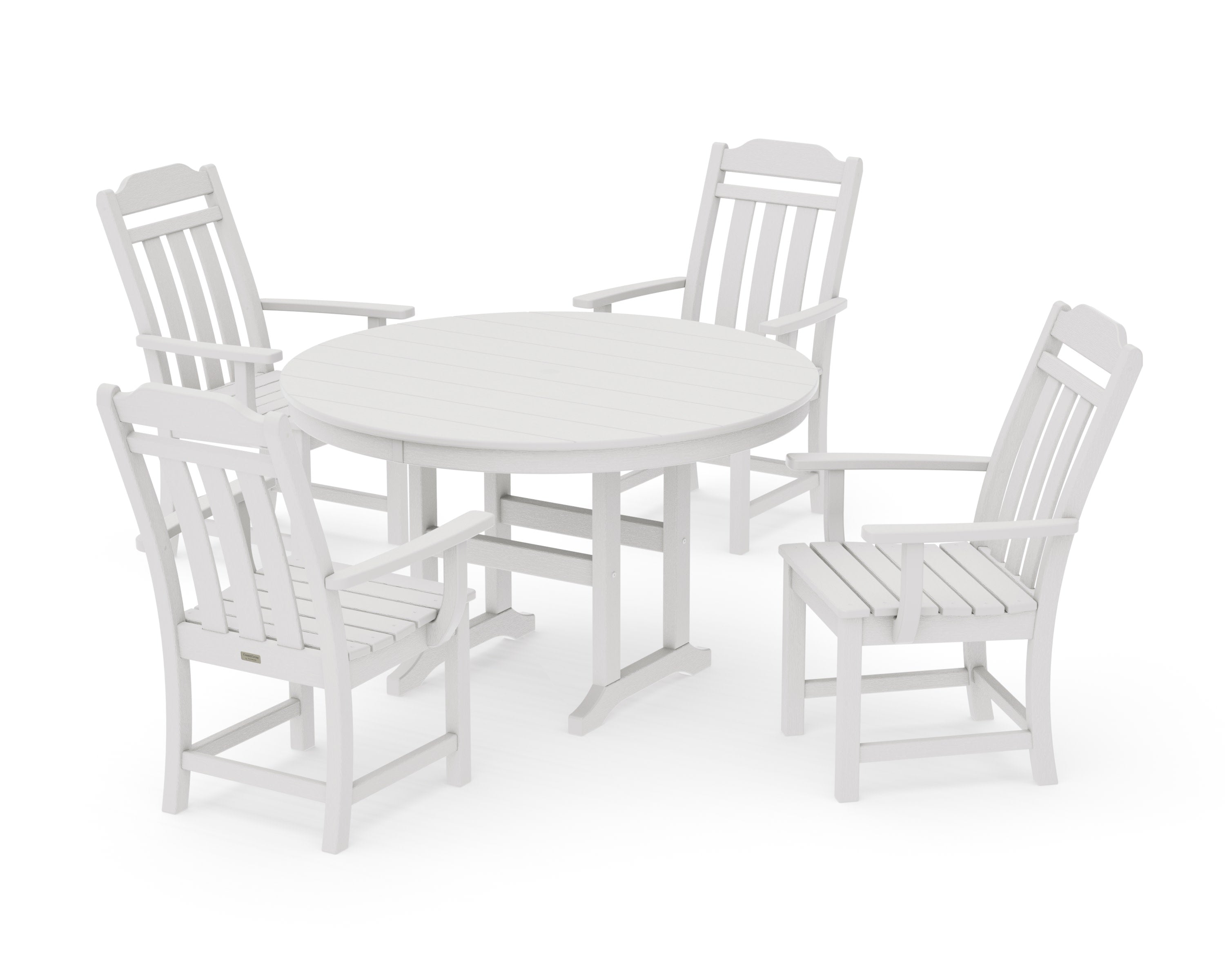 Cottage 5-Piece Round Farmhouse Dining Set in Vintage White