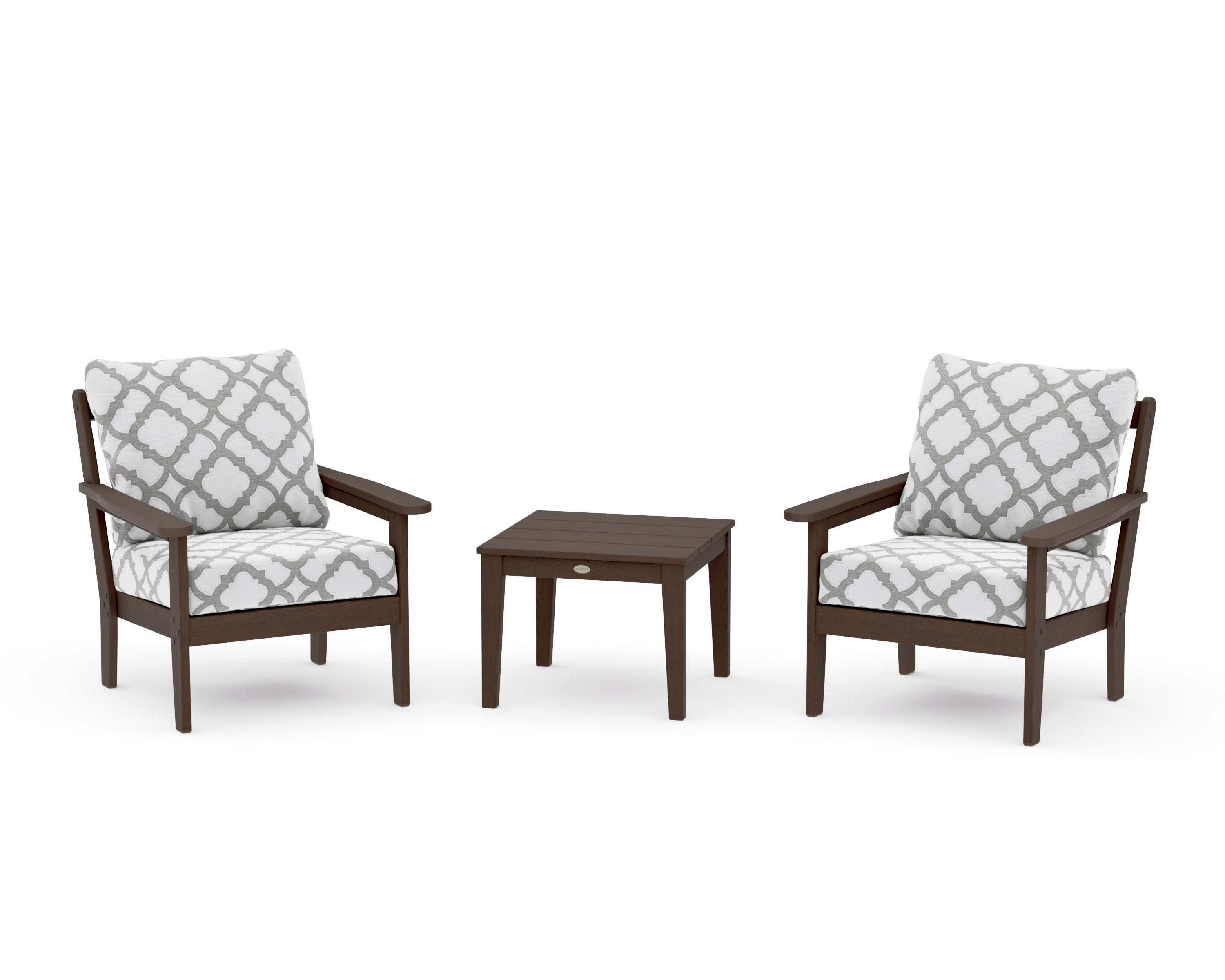 Cottage 3-Piece Deep Seating Set in Kona / Trellis Grey Mist