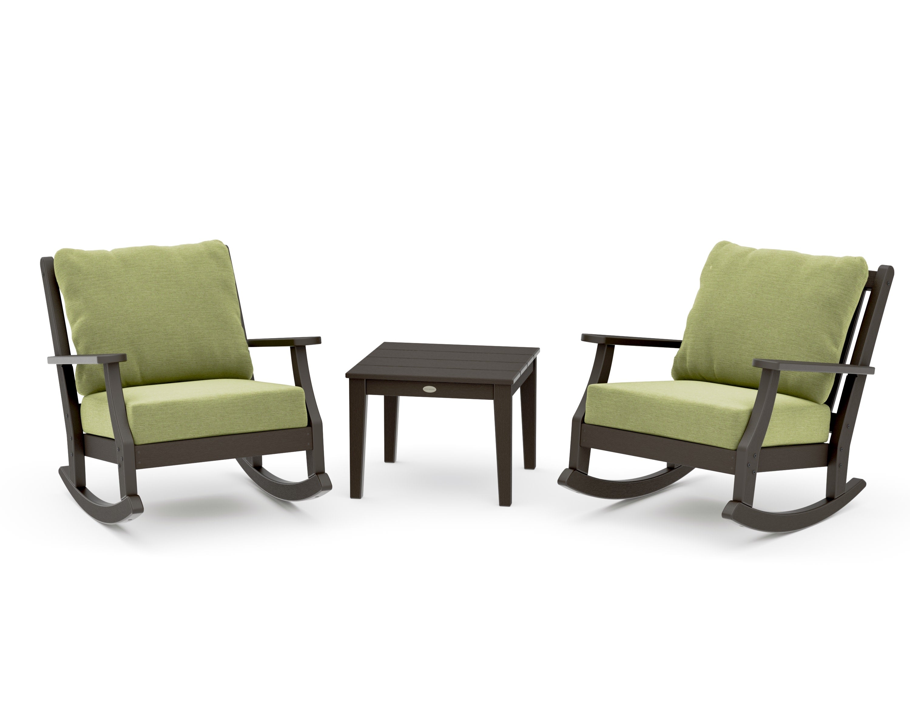 Wovendale 3-Piece Deep Seating Rocker Set in Vintage Coffee / Chartreuse Boucle