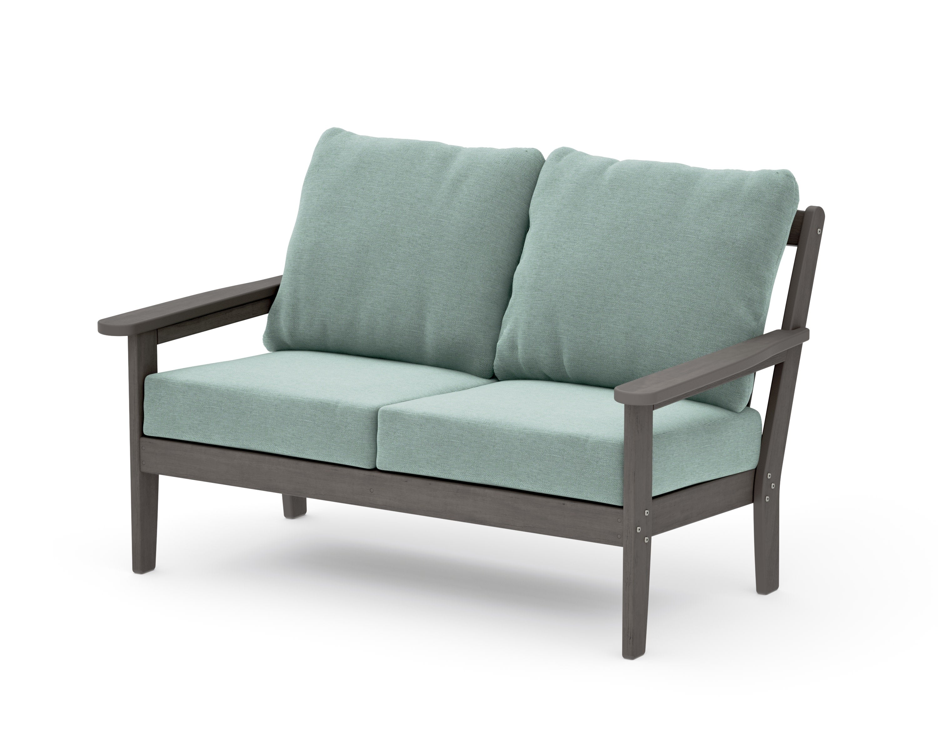 Cottage Deep Seating Loveseat in Driftwood / Glacier Spa