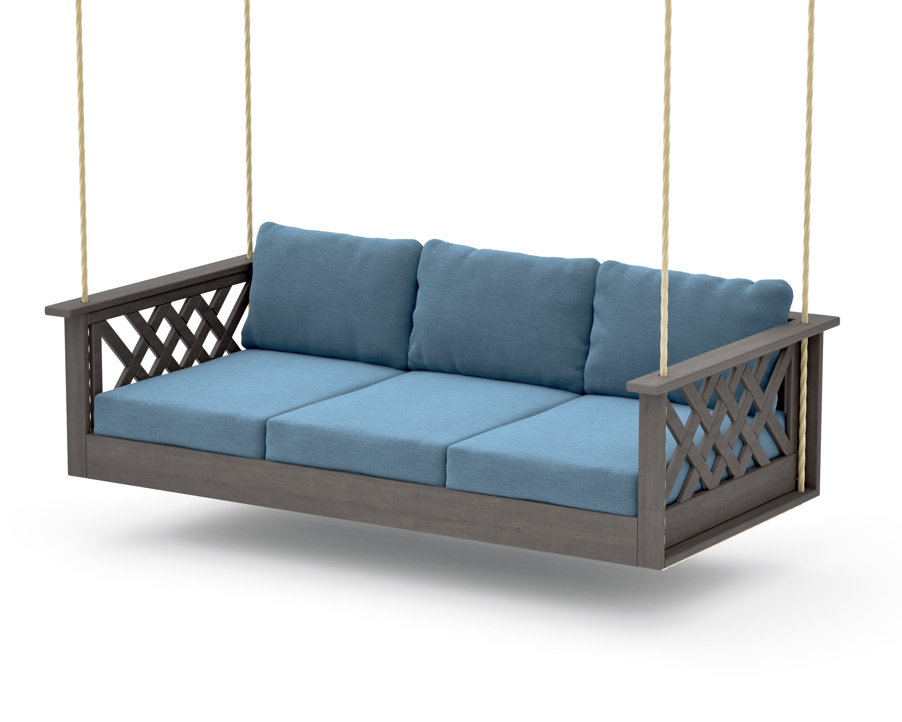 Wovendale Daybed Swing in Driftwood / Sky Blue