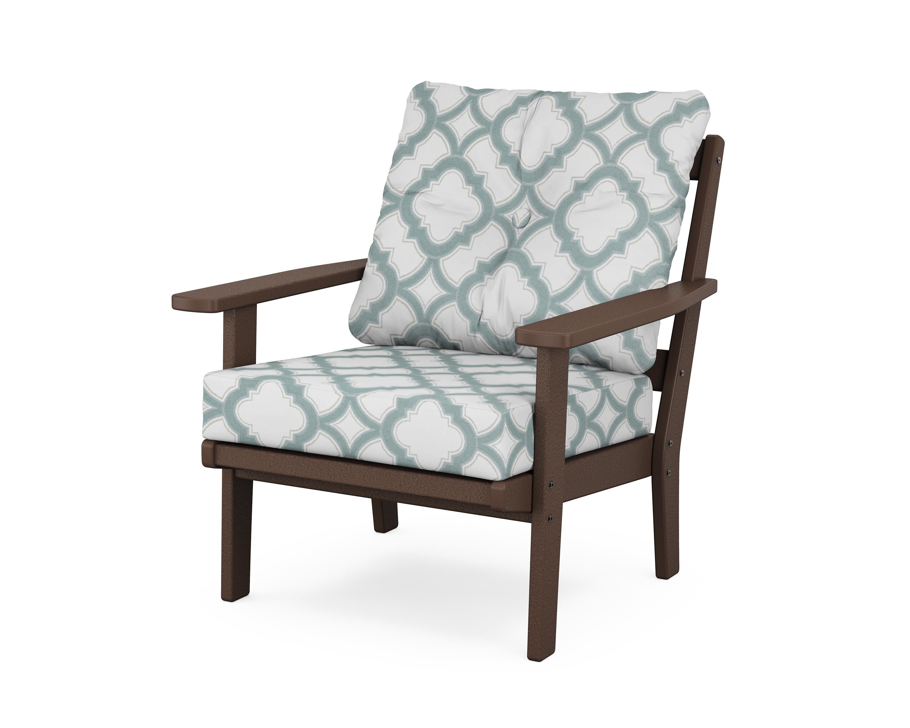 Prairie Deep Seating Chair in Mahogany / Trellis Glacier Spa