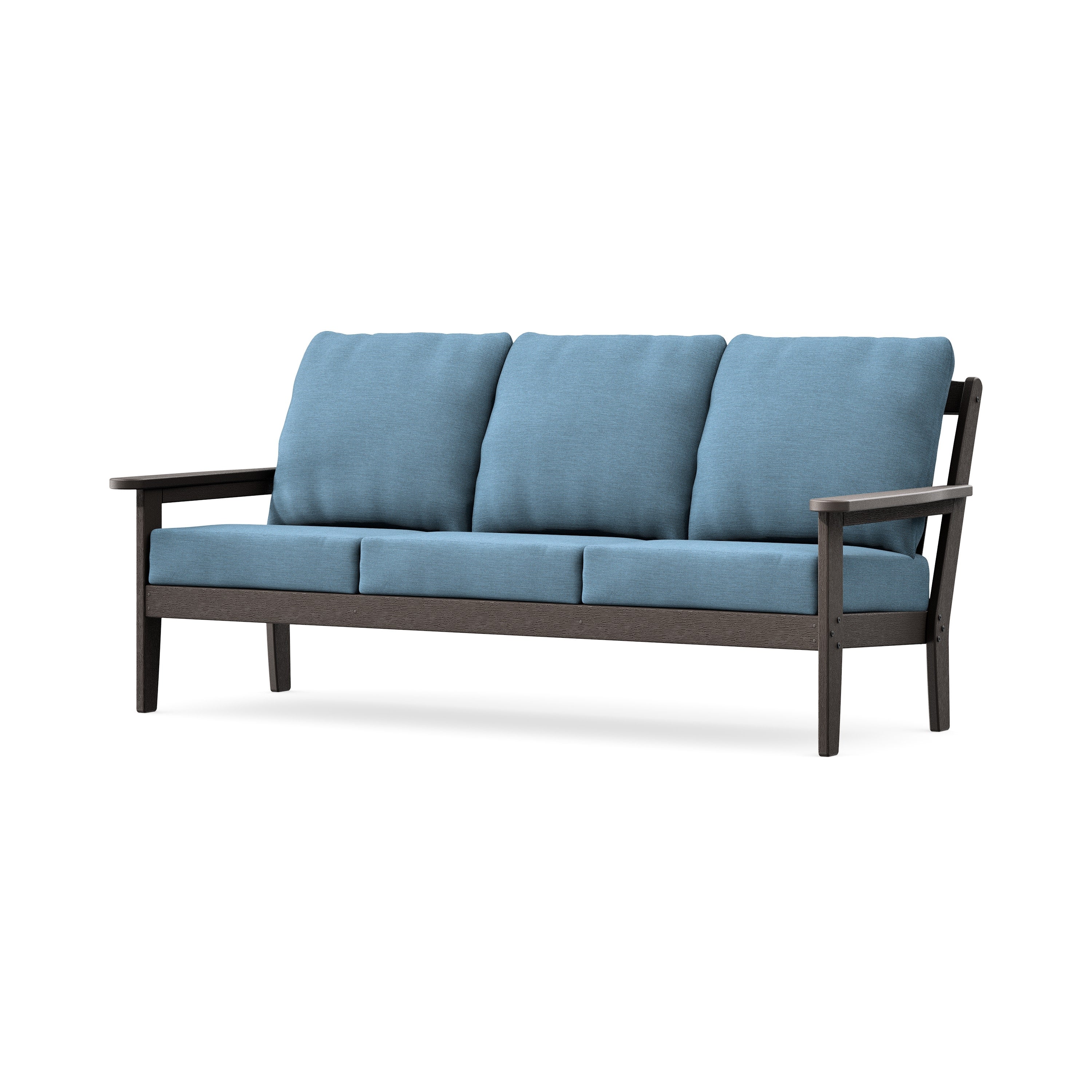 Cottage Deep Seating Sofa in Vintage Coffee / Sky Blue