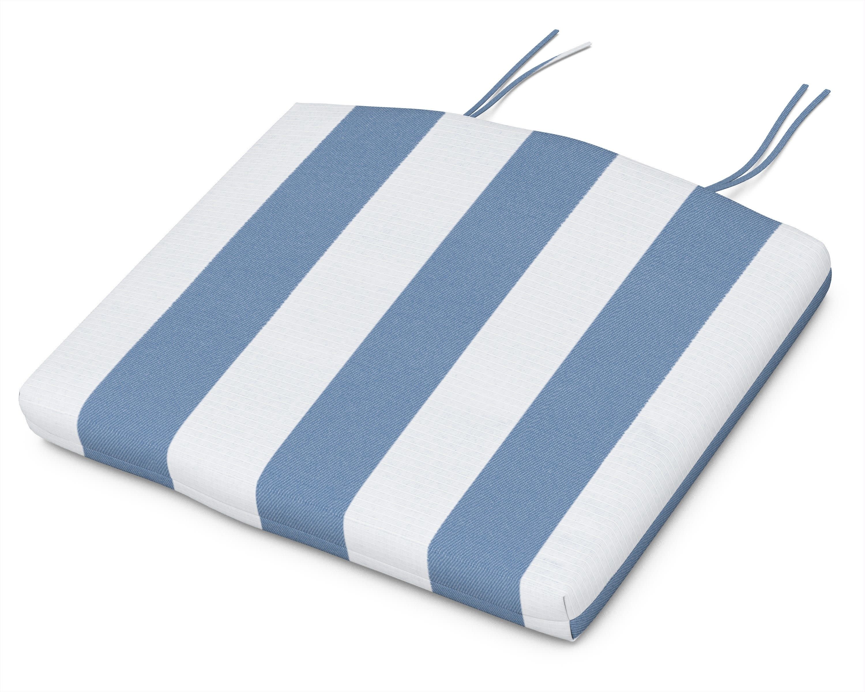 Standard Seat Cushion 18"D x 22"W x 2.5"H in Cabana Stripe Sky Blue
