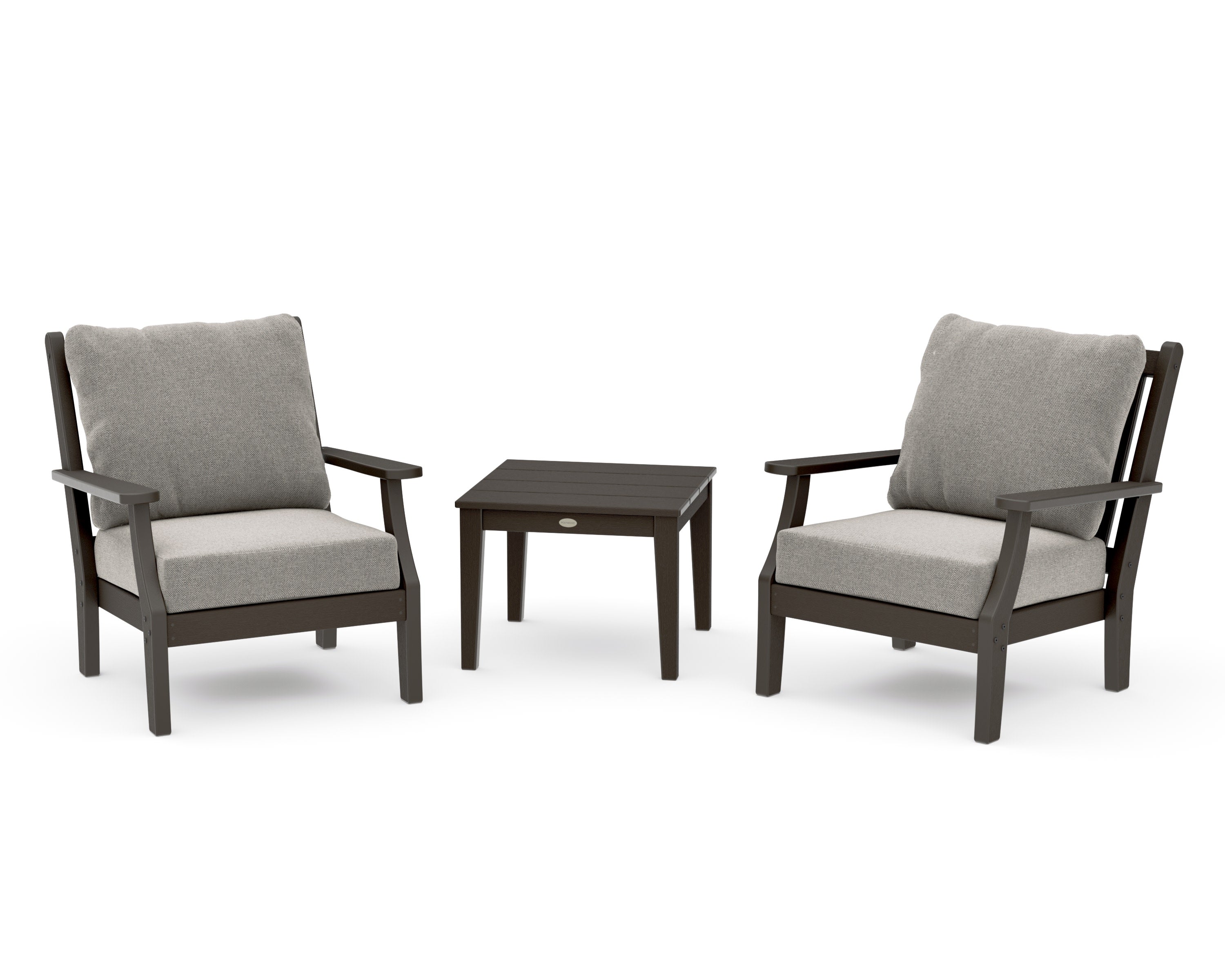Wovendale 3-Piece Deep Seating Set in Vintage Coffee / Weathered Tweed