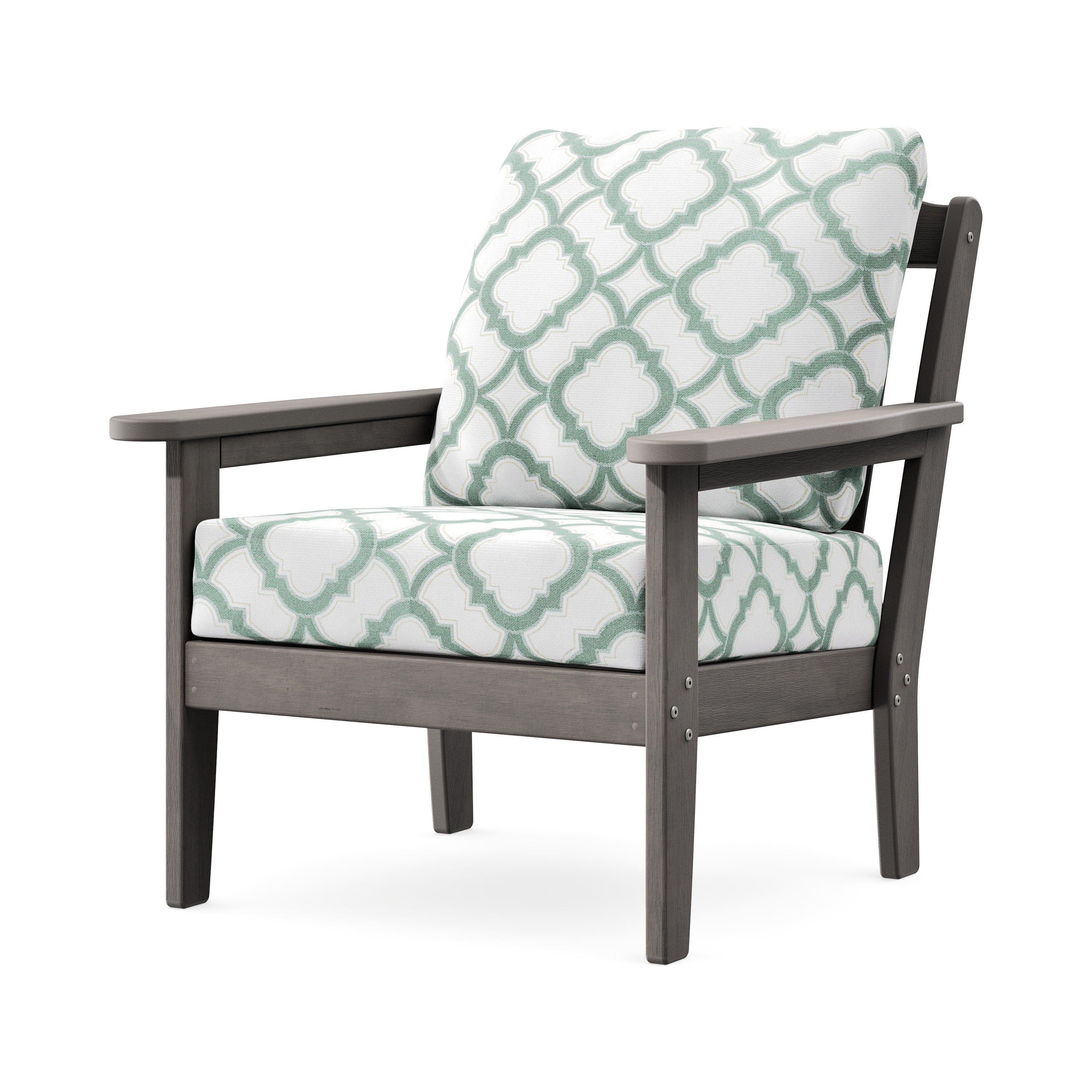 Cottage Deep Seating Chair in Driftwood / Trellis Glacier Spa