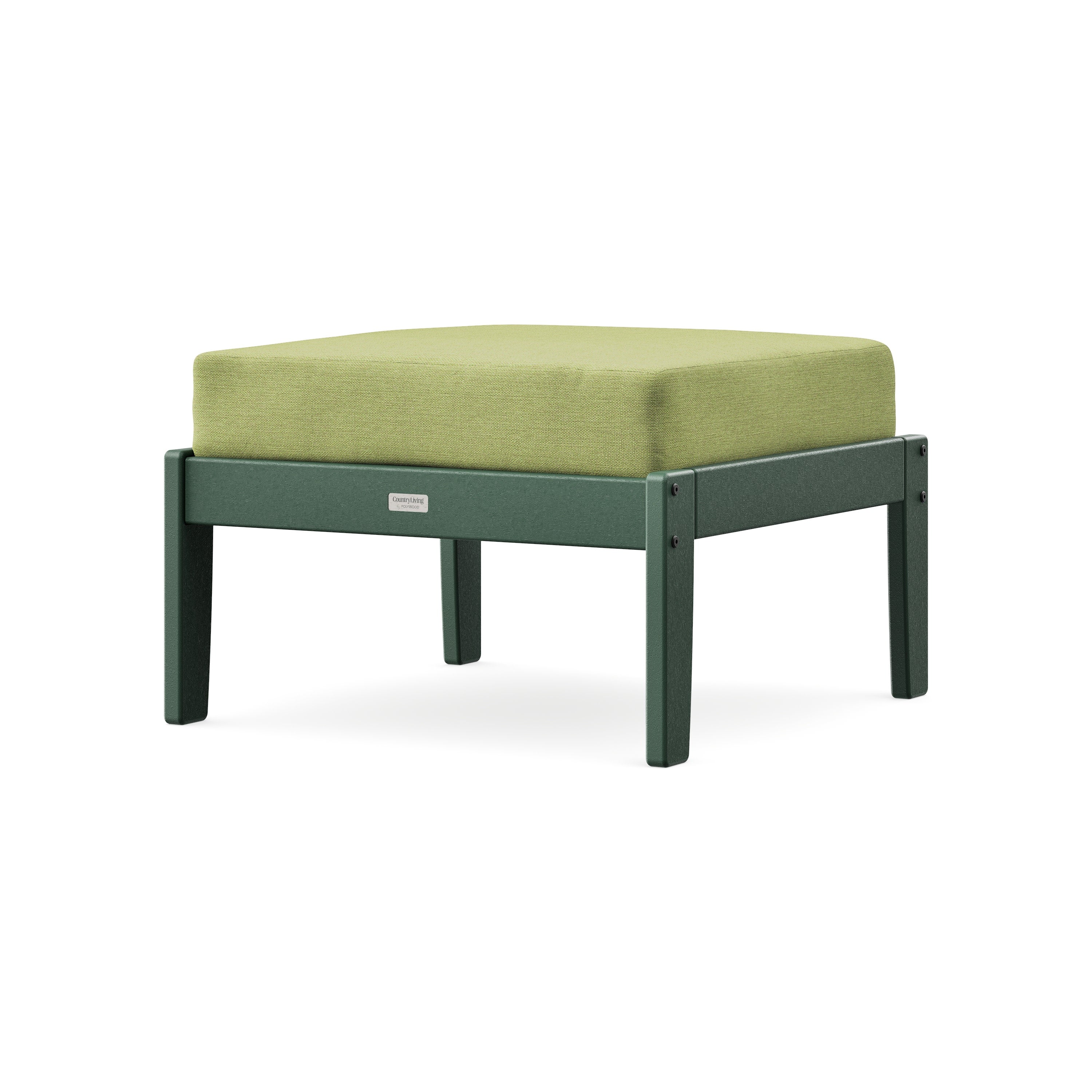 Cottage Deep Seating Ottoman in Green / Chartreuse Boucle
