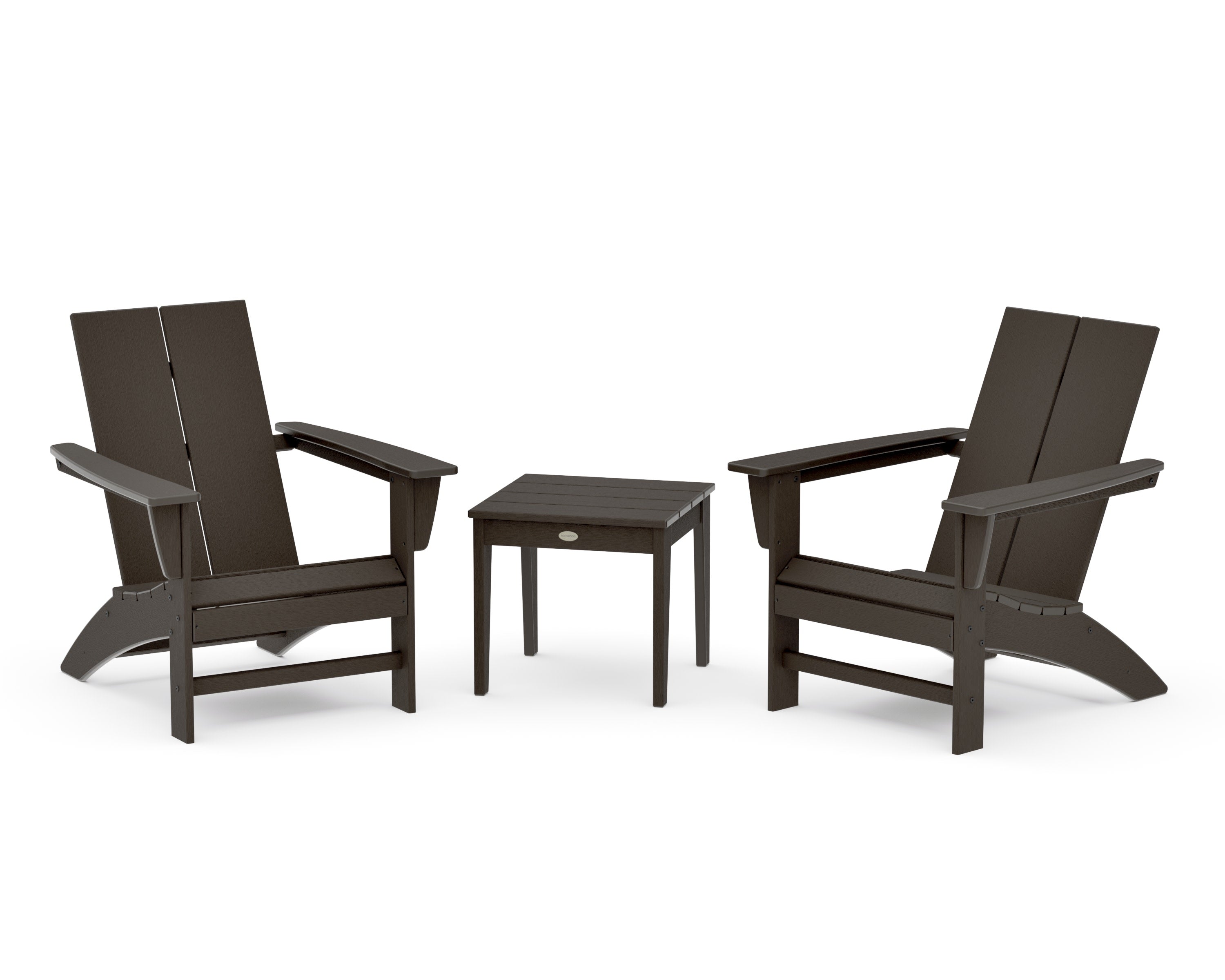 Cottage Modern Adirondack Chair 3-Piece Set in Vintage Coffee