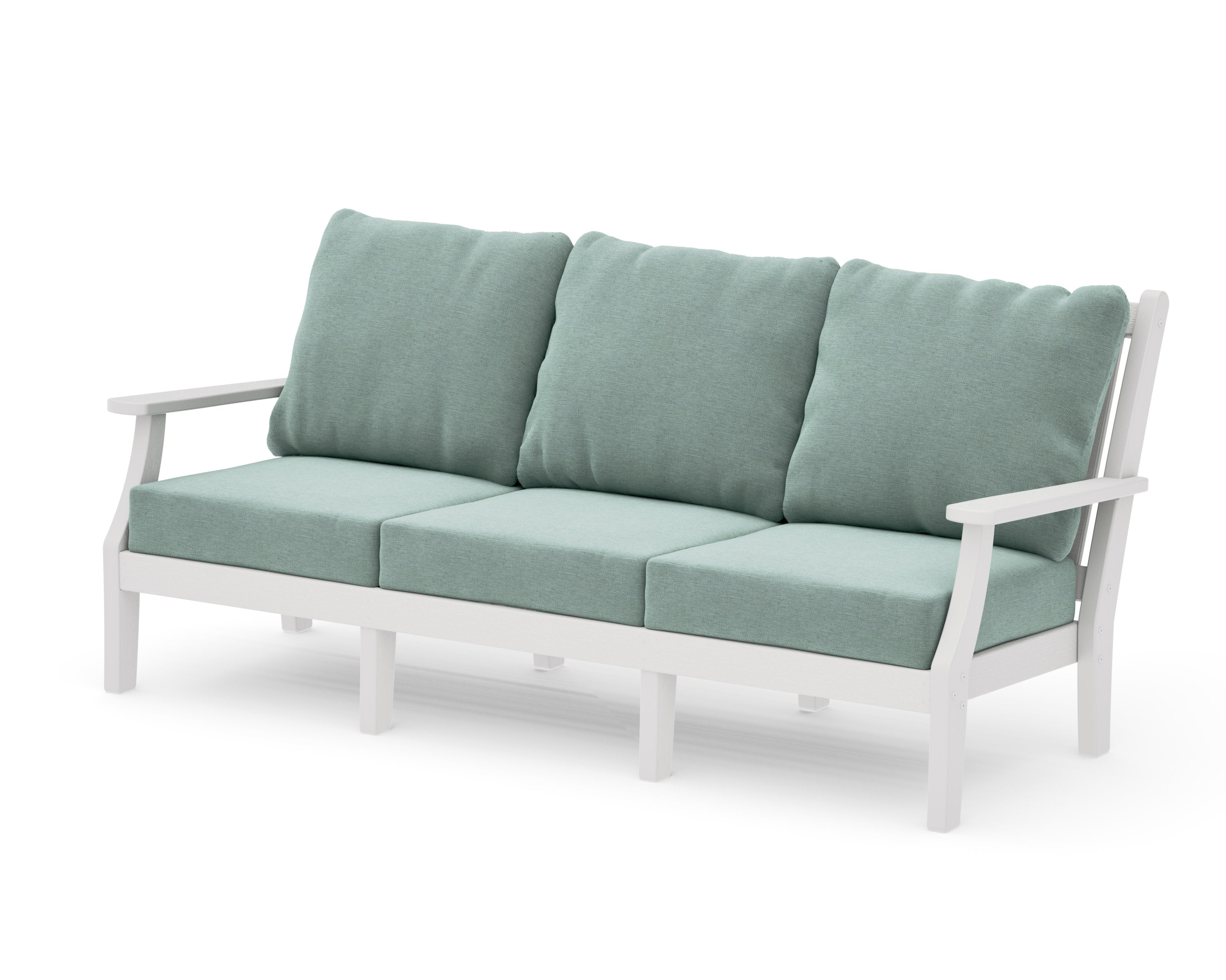 Wovendale Deep Seating Sofa in Vintage White / Glacier Spa