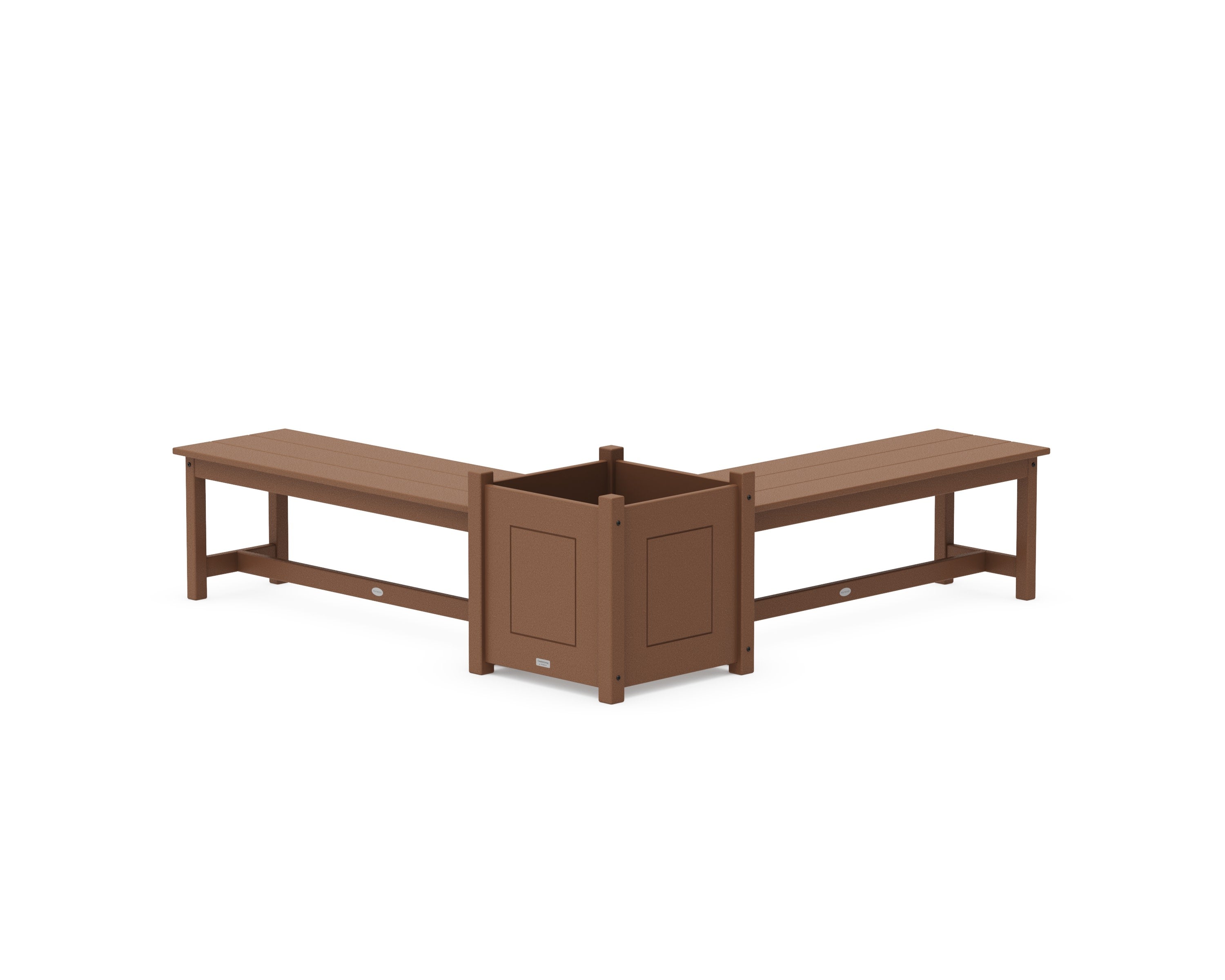 48" Country Living L- Shaped Planter Bench Set- Large in Teak