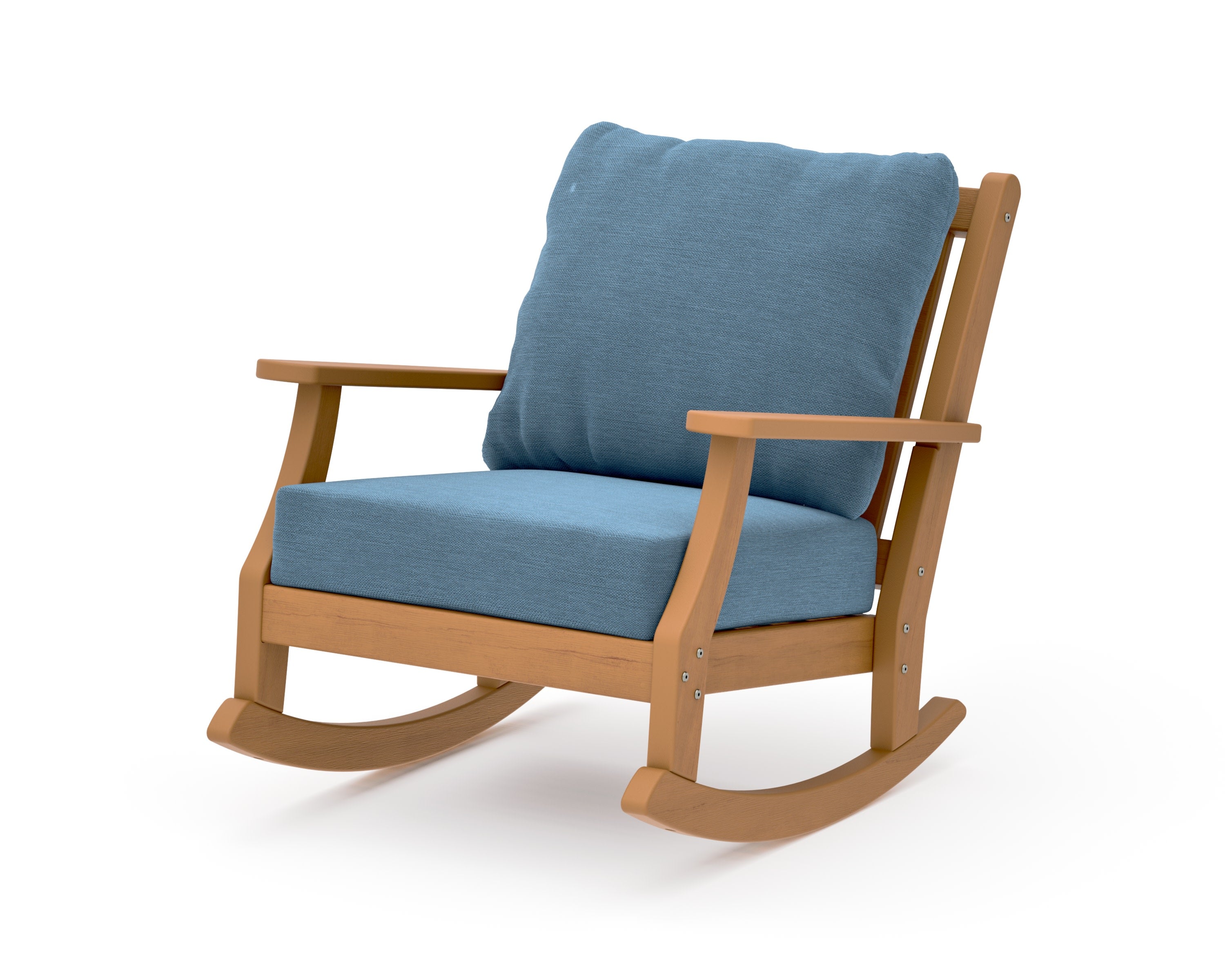 Wovendale Deep Seating Rocking Chair in Natural / Sky Blue
