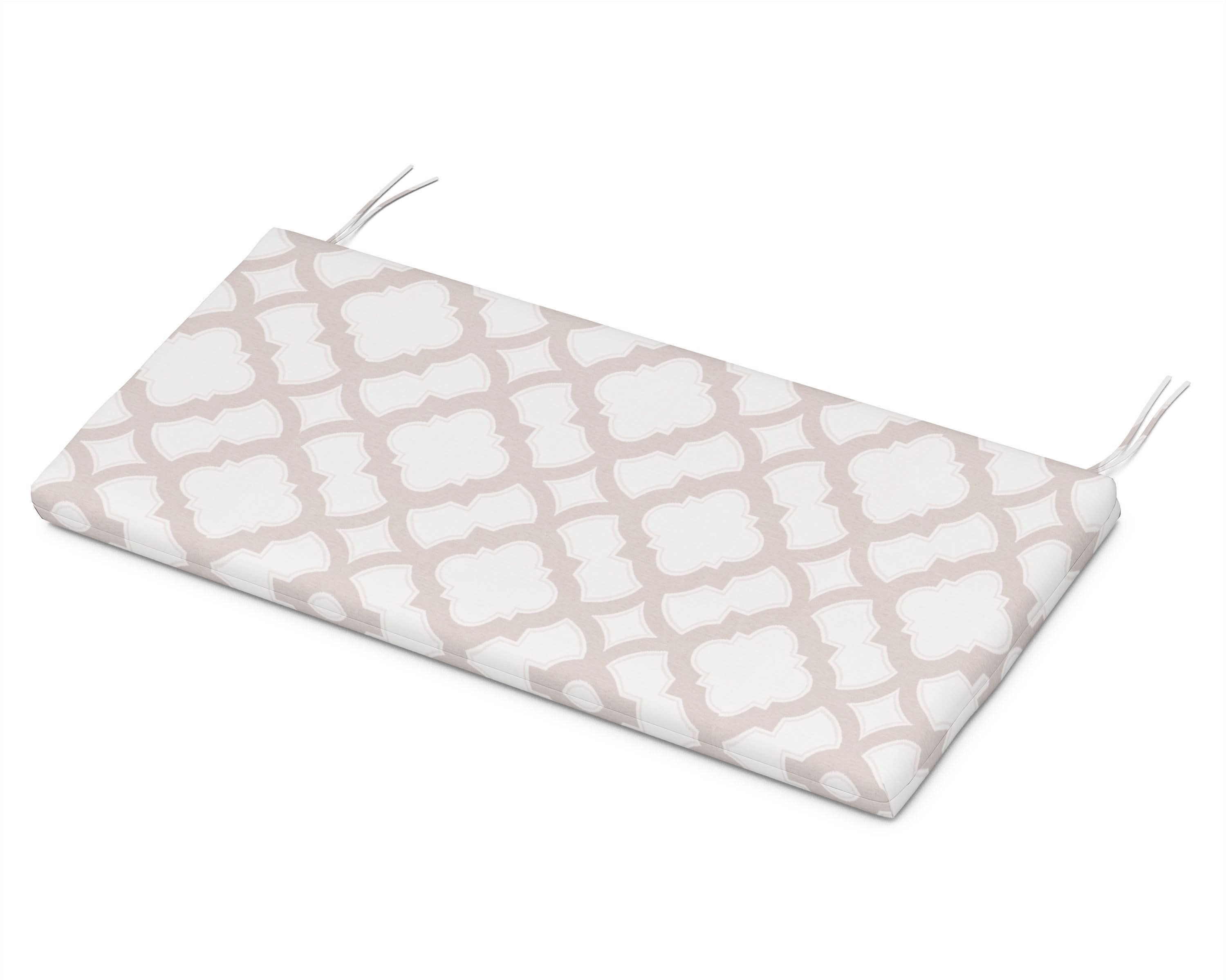 Bench Seat Cushion - 17.25"D x 43.5"W x 2.5"H in Trellis Dune Burlap