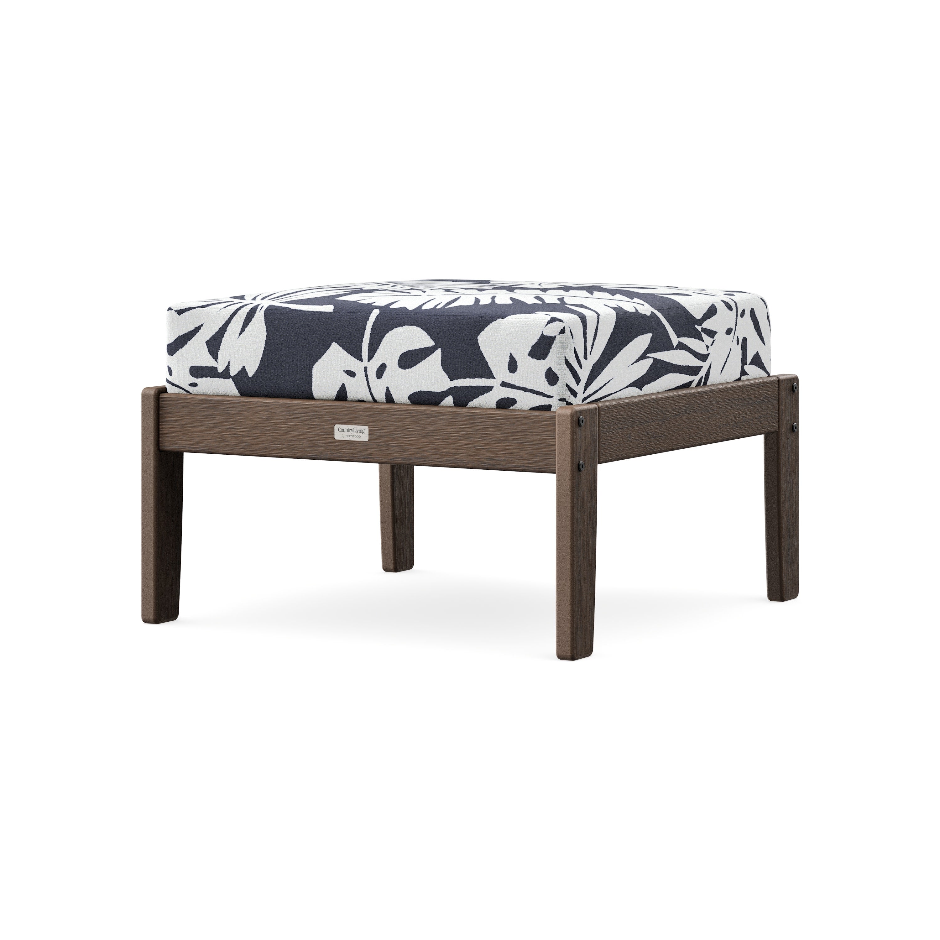 Cottage Deep Seating Ottoman in Kona / Leaf Navy