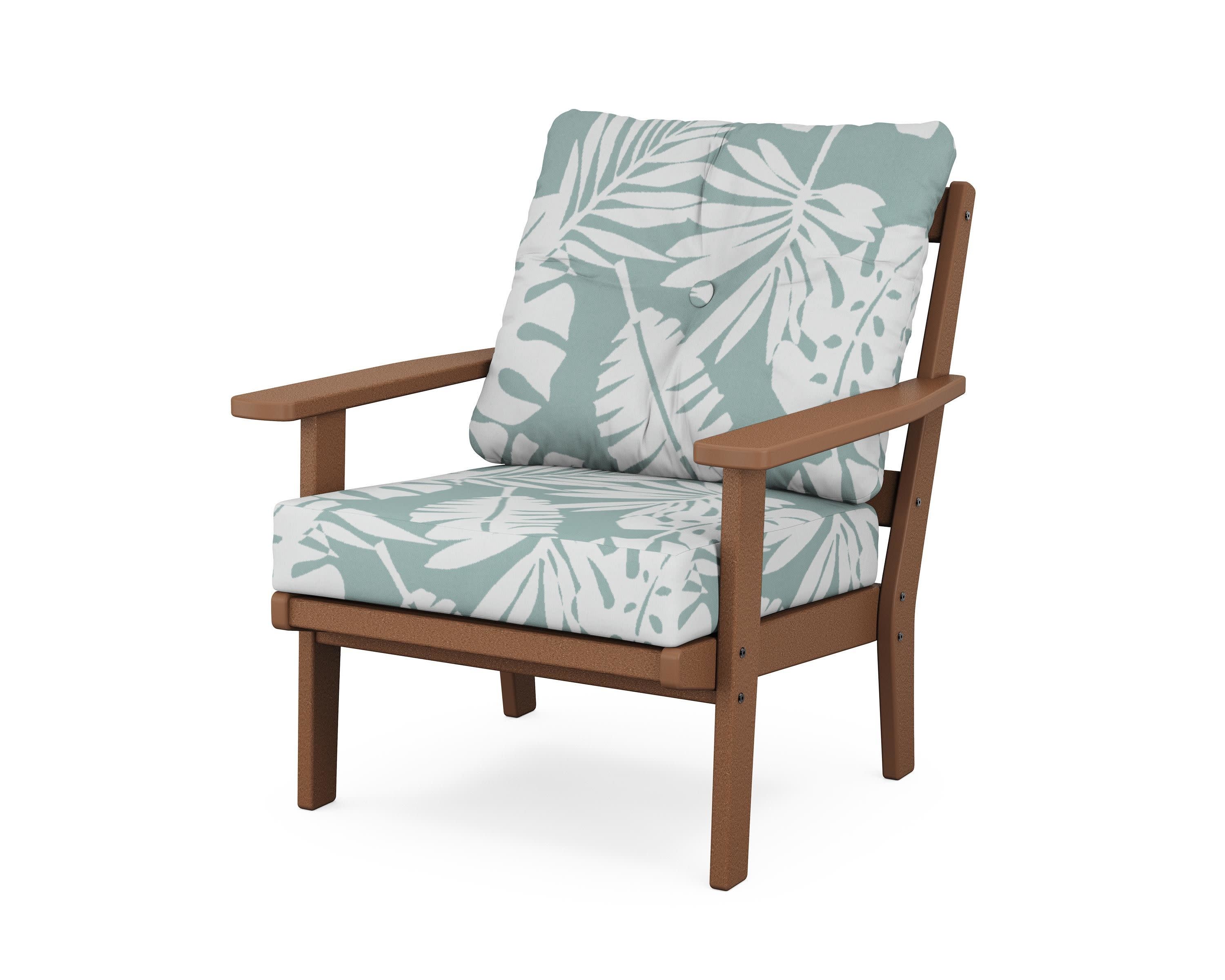 Prairie Deep Seating Chair in Teak / Leaf Glacier Spa