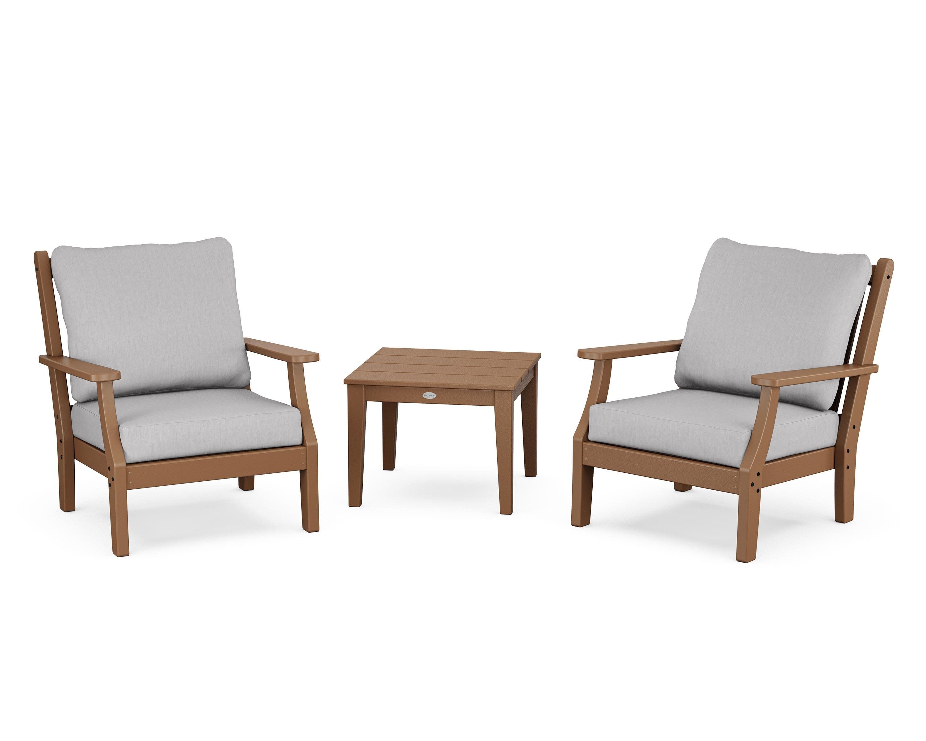 Wovendale 3-Piece Deep Seating Set in Teak / Granite