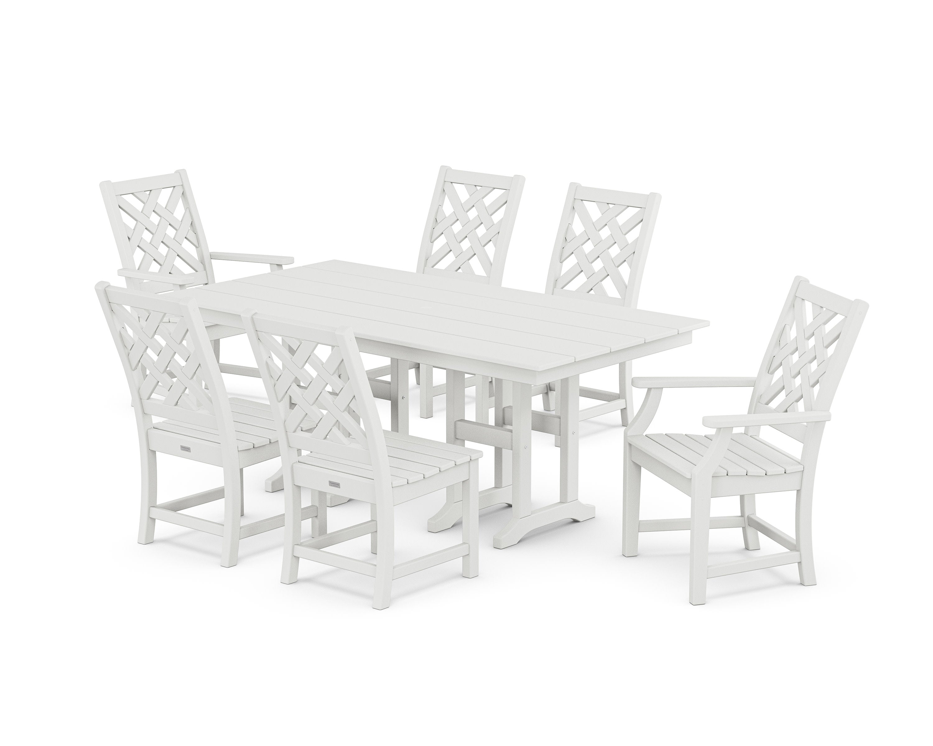 Wovendale 7-Piece Farmhouse Dining Set in White