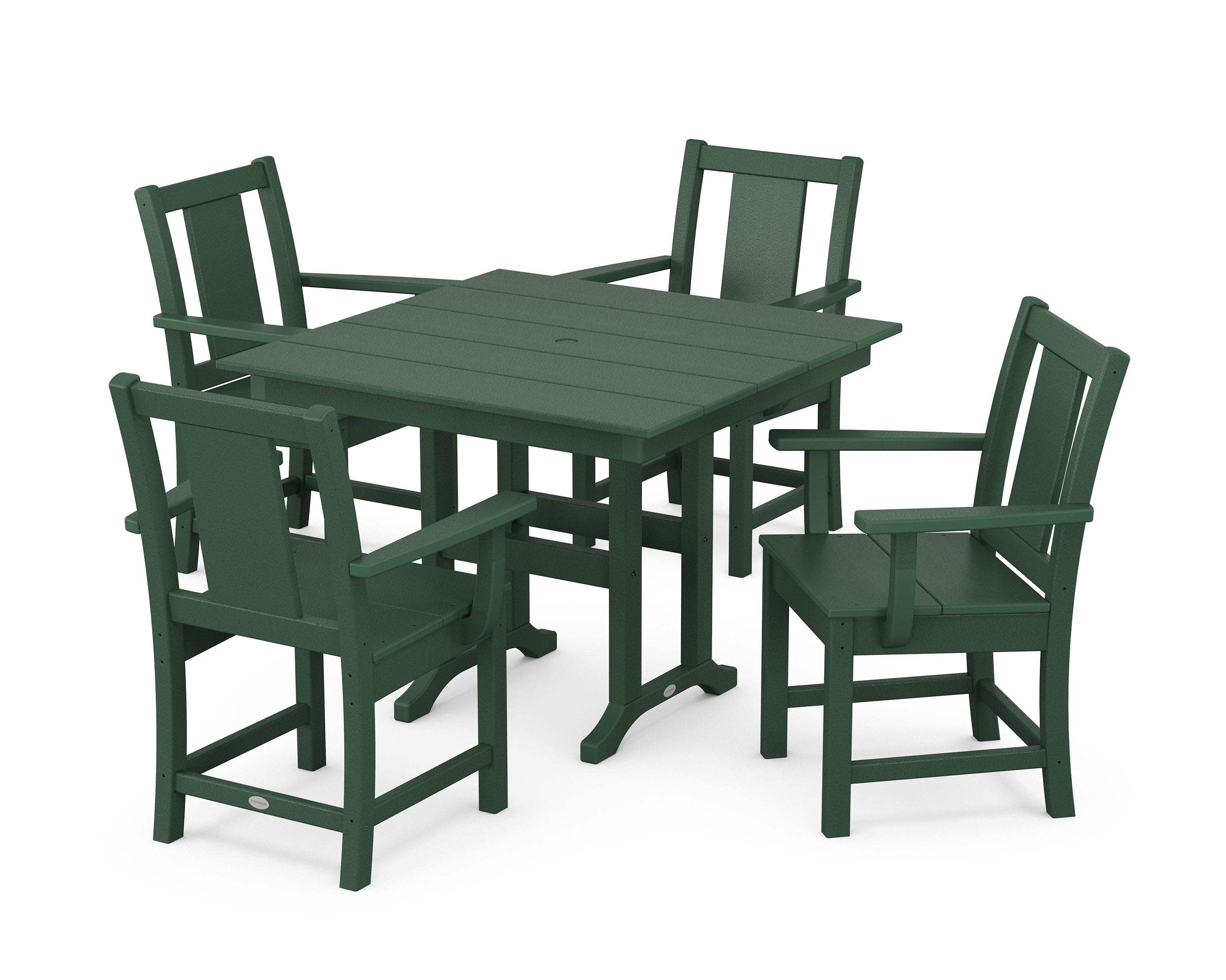 Prairie 5-Piece Farmhouse Dining Set in Green