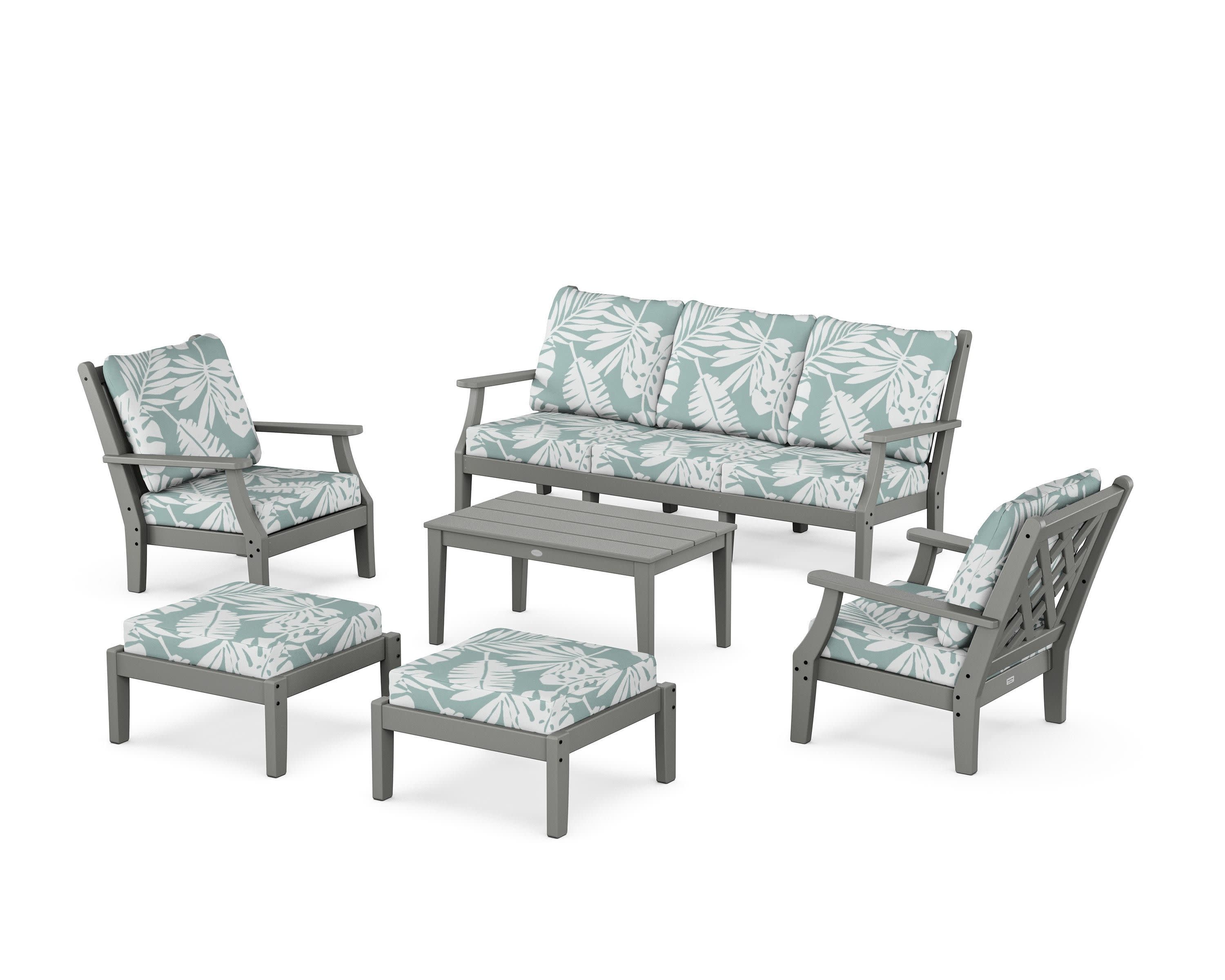 Wovendale 6-Piece Lounge Sofa Set in Slate Grey / Leaf Glacier Spa