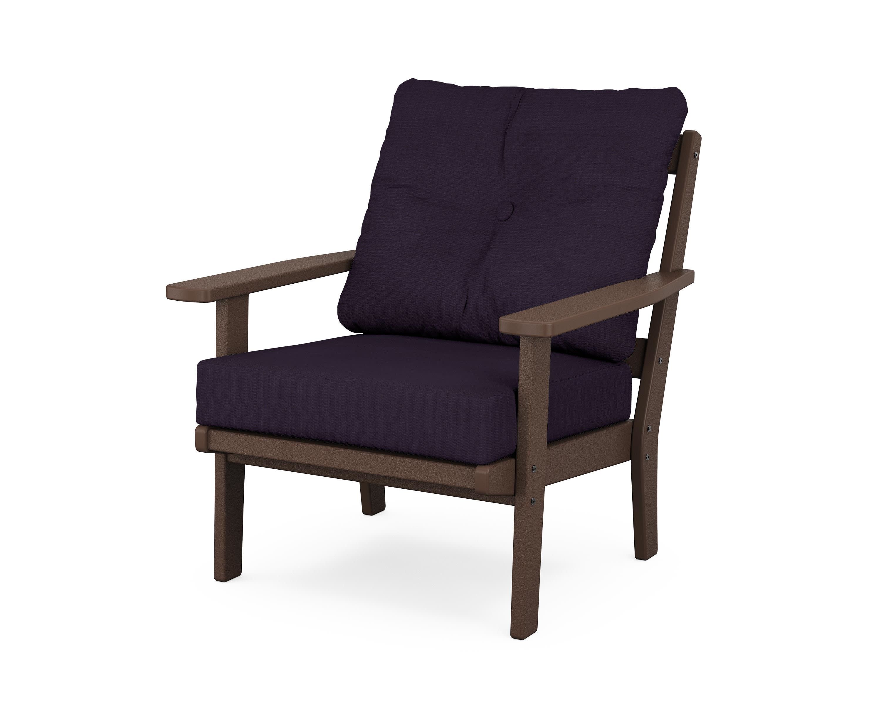 Prairie Deep Seating Chair in Mahogany / Navy Linen