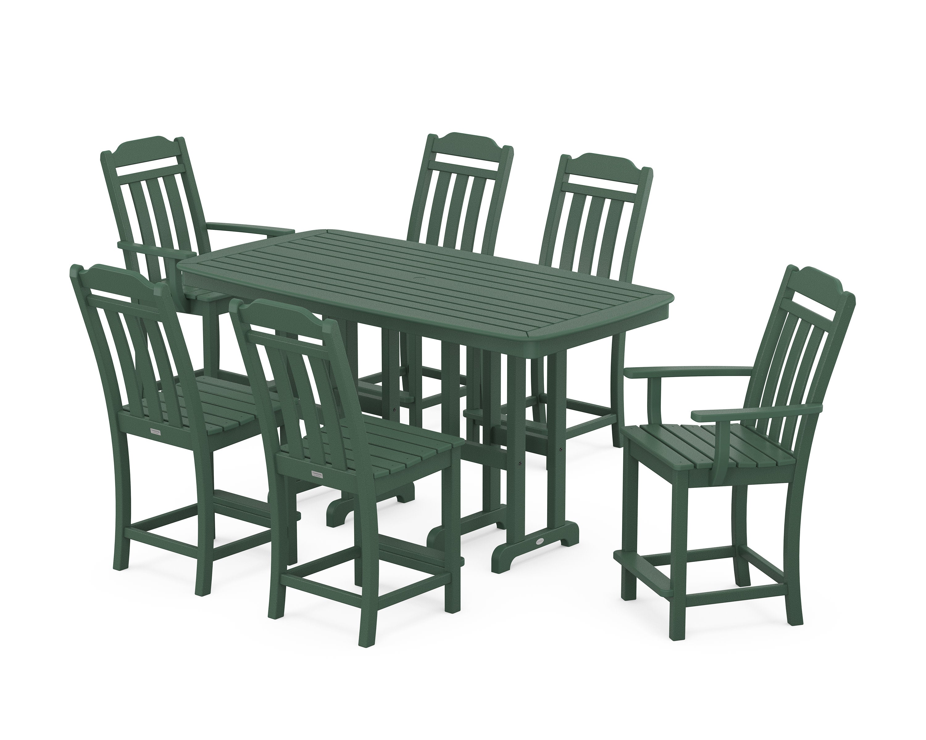 Cottage 7-Piece Counter Set in Green