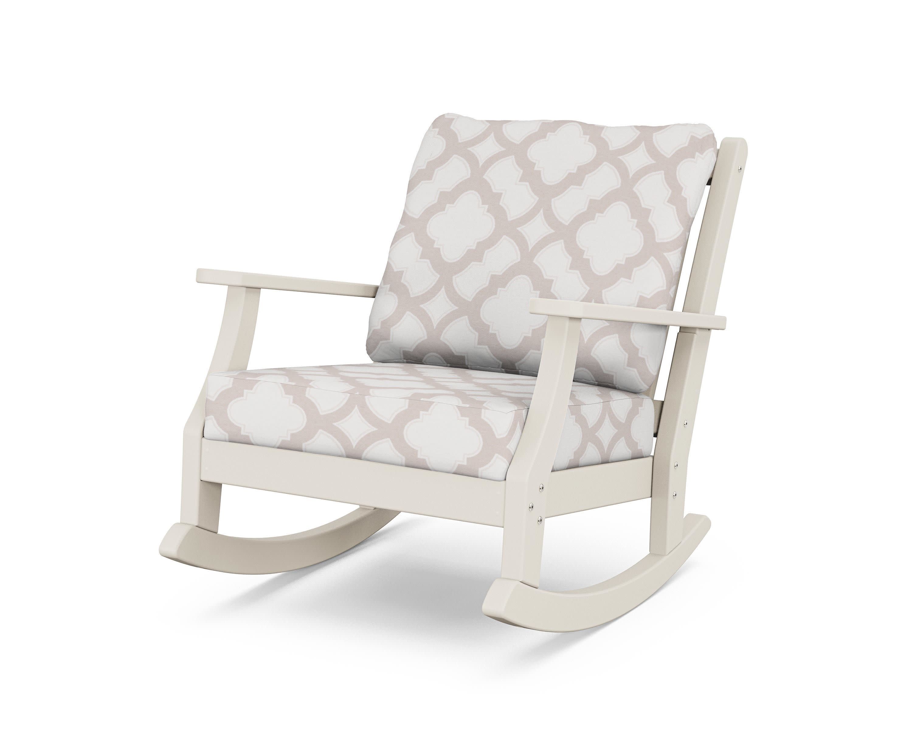 Wovendale Deep Seating Rocking Chair in Sand / Trellis Dune Burlap