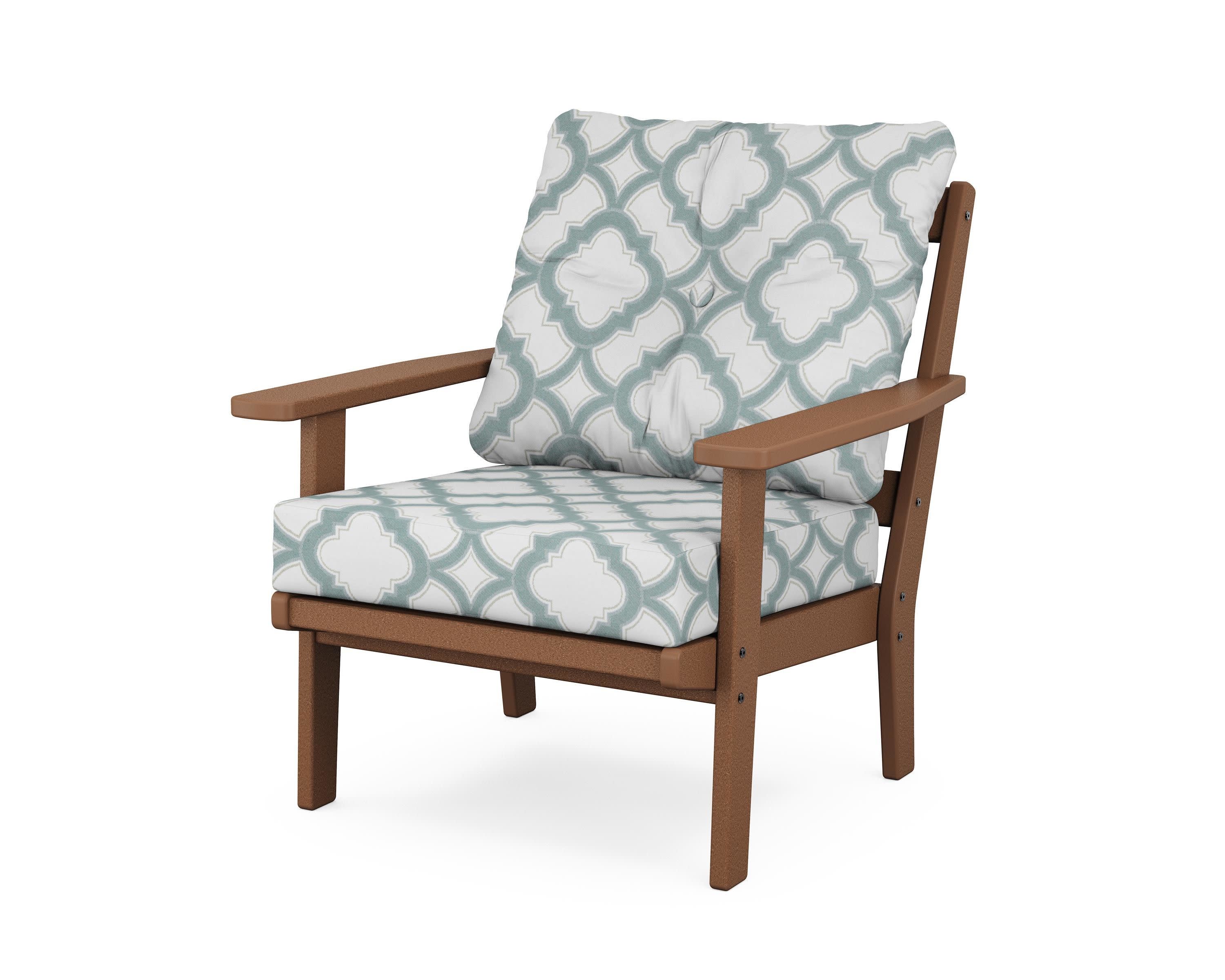 Prairie Deep Seating Chair in Teak / Trellis Glacier Spa