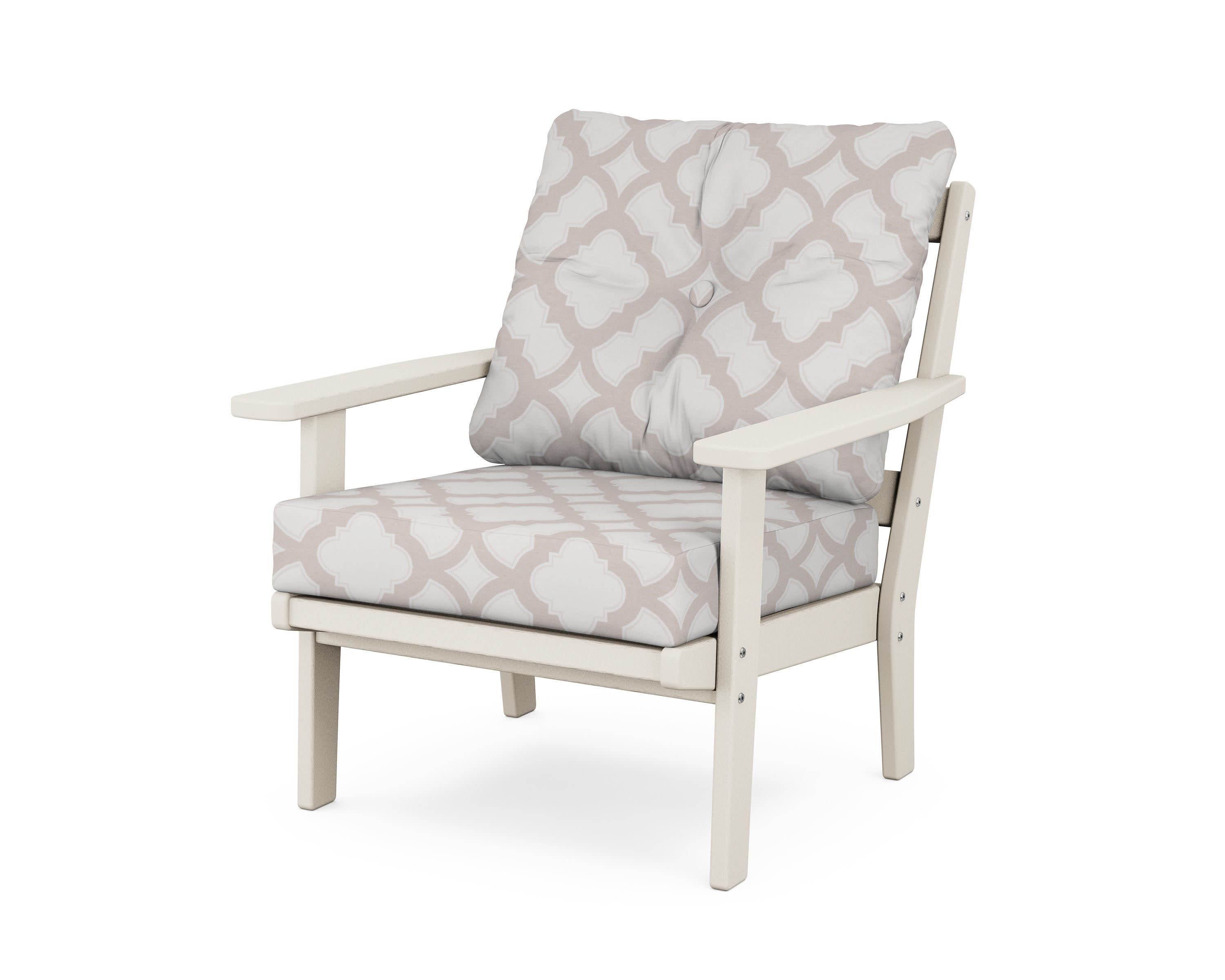 Prairie Deep Seating Chair in Sand / Trellis Dune Burlap