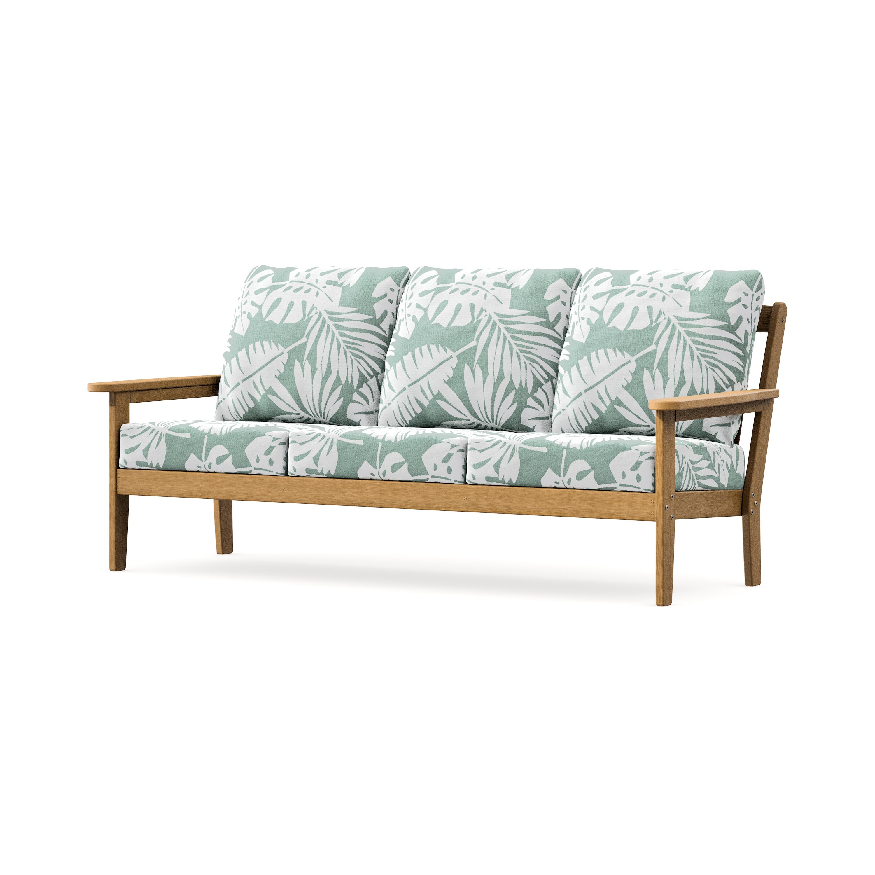 Cottage Deep Seating Sofa in Natural / Leaf Glacier Spa