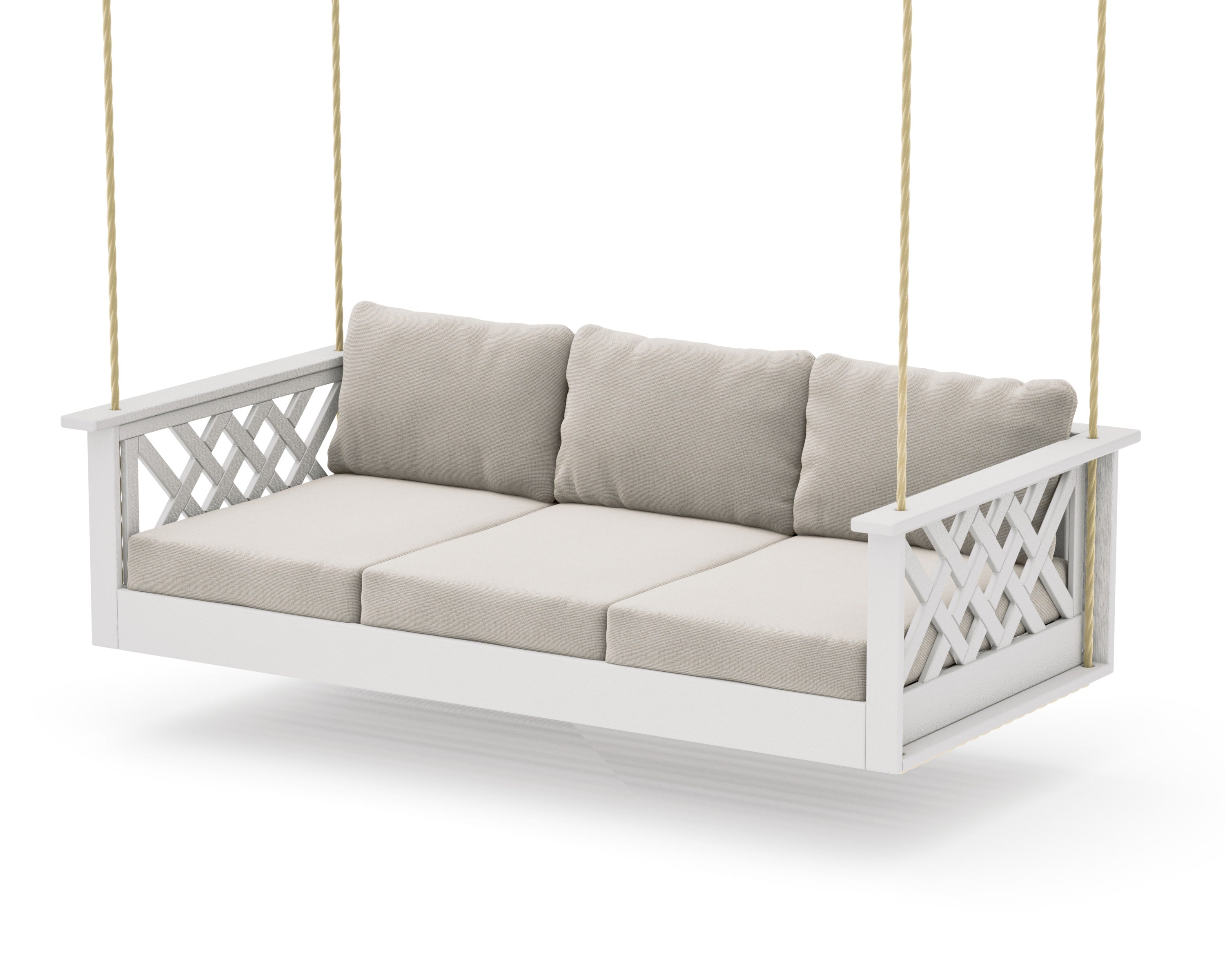 Wovendale Daybed Swing in Vintage White / Dune Burlap