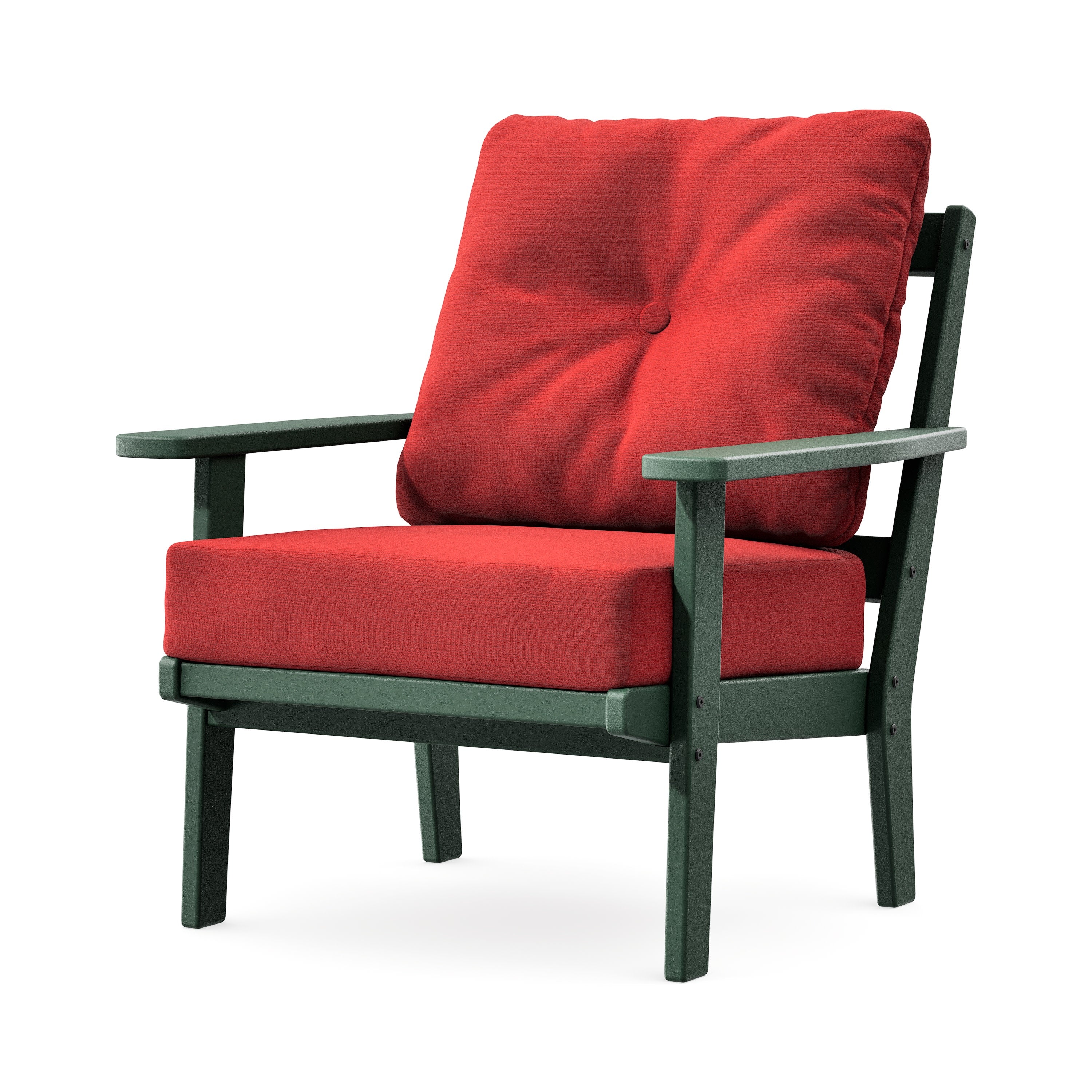 Prairie Deep Seating Chair in Green / Crimson Linen