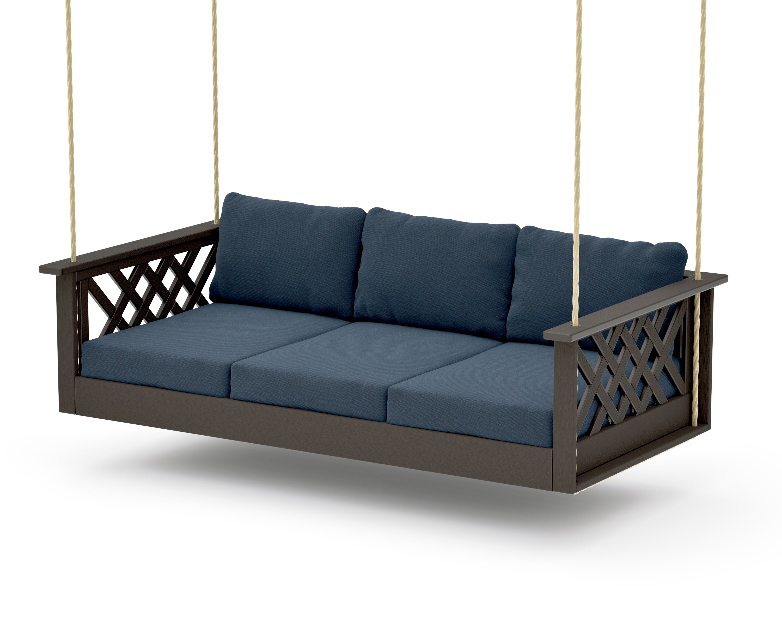 Wovendale Daybed Swing in Vintage Coffee / Marine Indigo