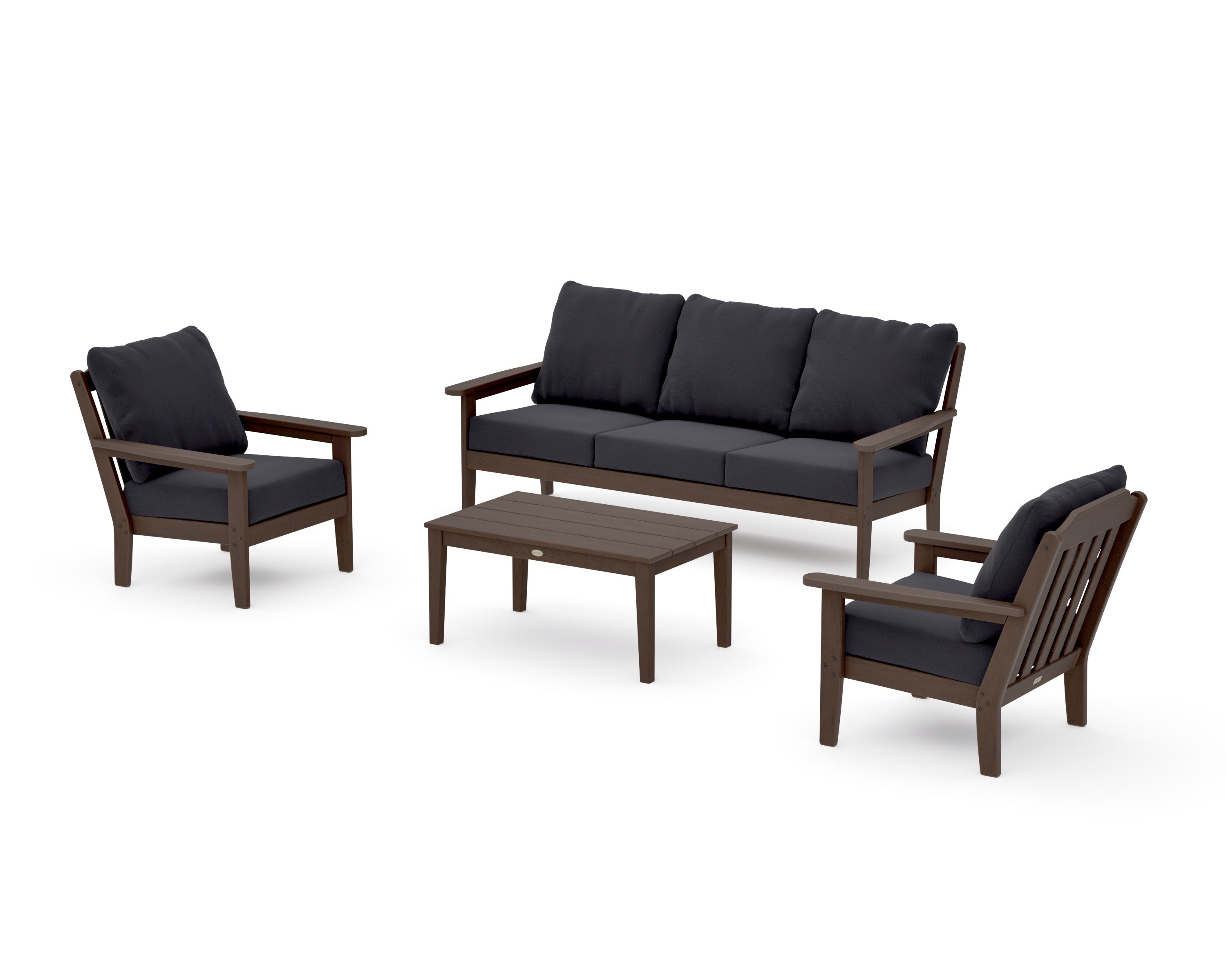 Cottage 4-Piece Deep Seating Set with Sofa in Kona / Midnight Linen