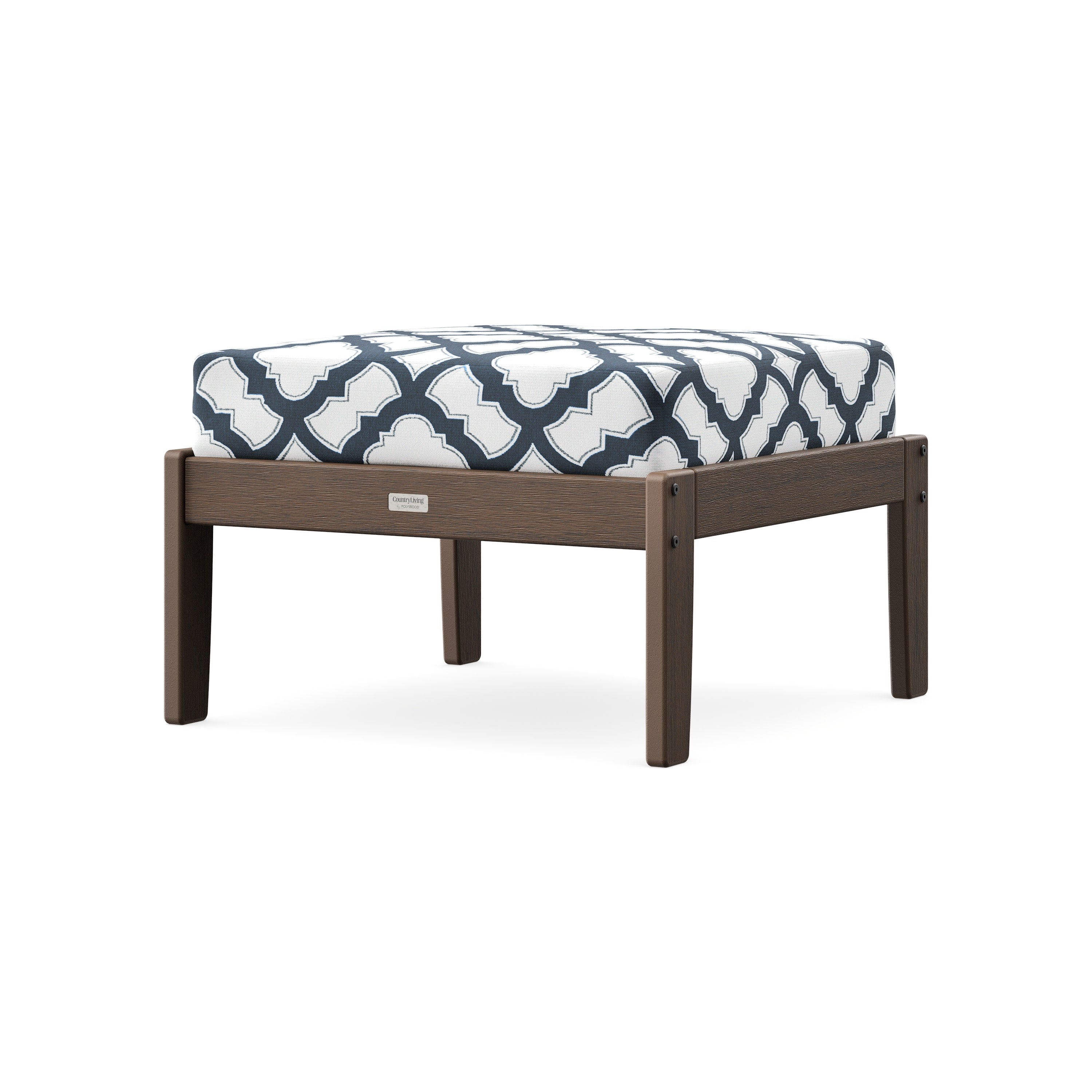 Cottage Deep Seating Ottoman in Kona / Trellis Marine Indigo