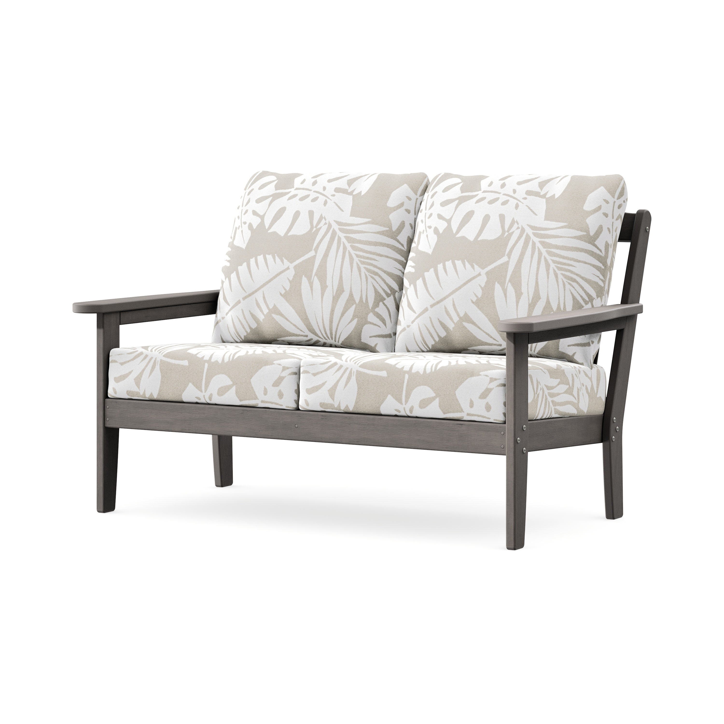 Cottage Deep Seating Loveseat in Driftwood / Leaf Dune Burlap