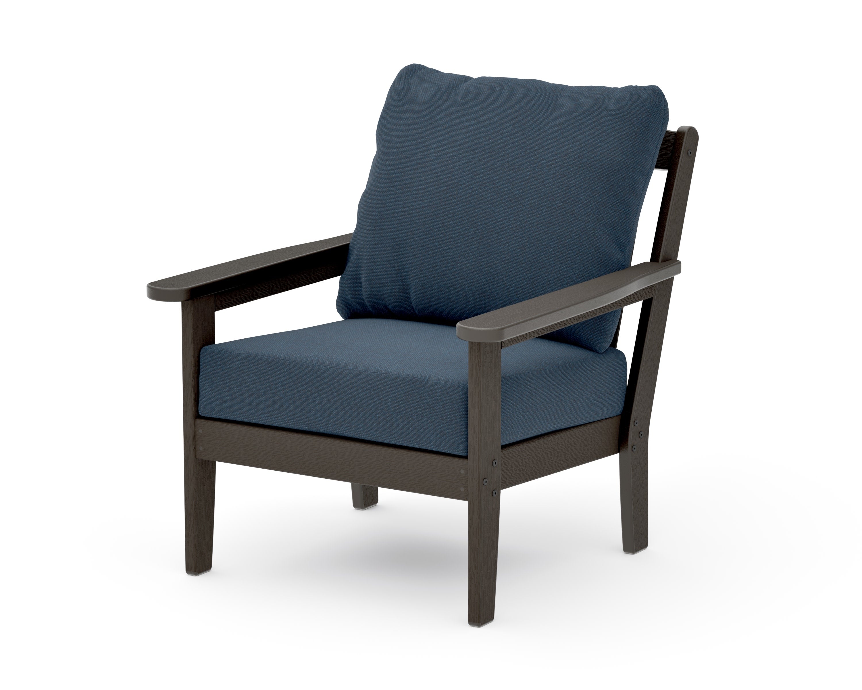 Cottage Deep Seating Chair in Vintage Coffee / Marine Indigo