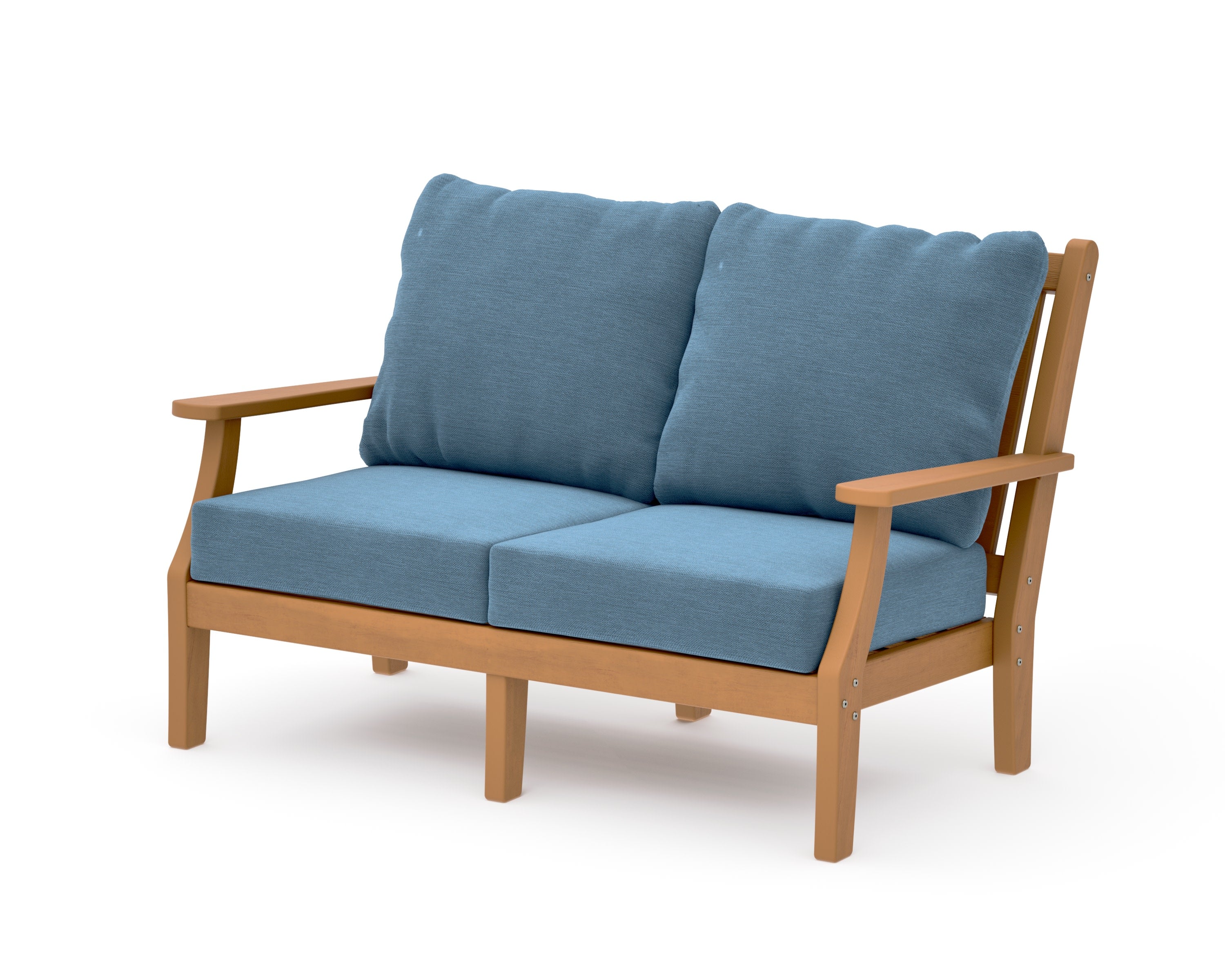 Wovendale Deep Seating Loveseat in Natural / Sky Blue