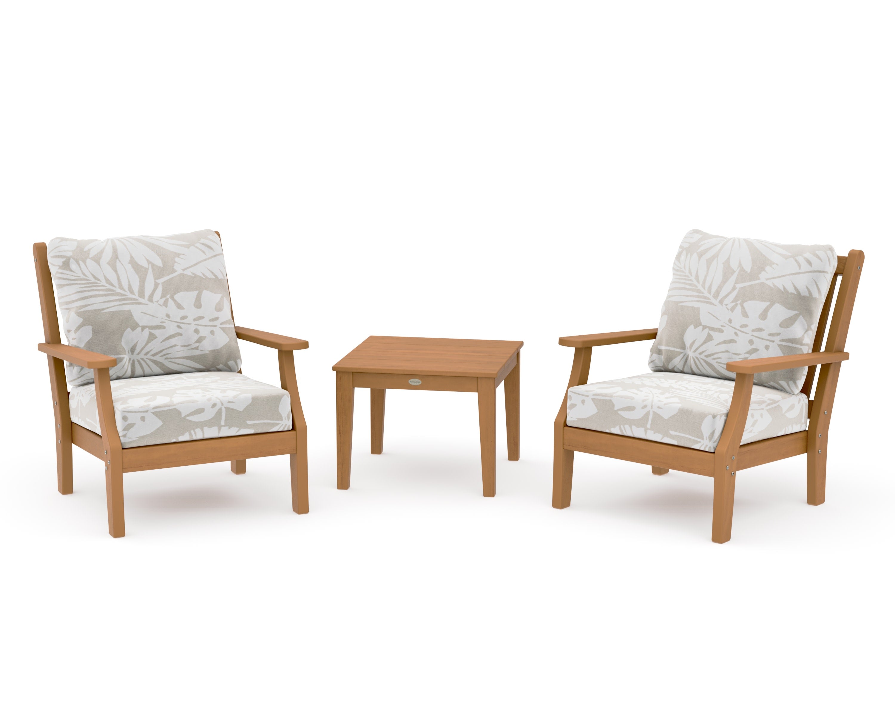 Wovendale 3-Piece Deep Seating Set in Natural / Leaf Dune Burlap
