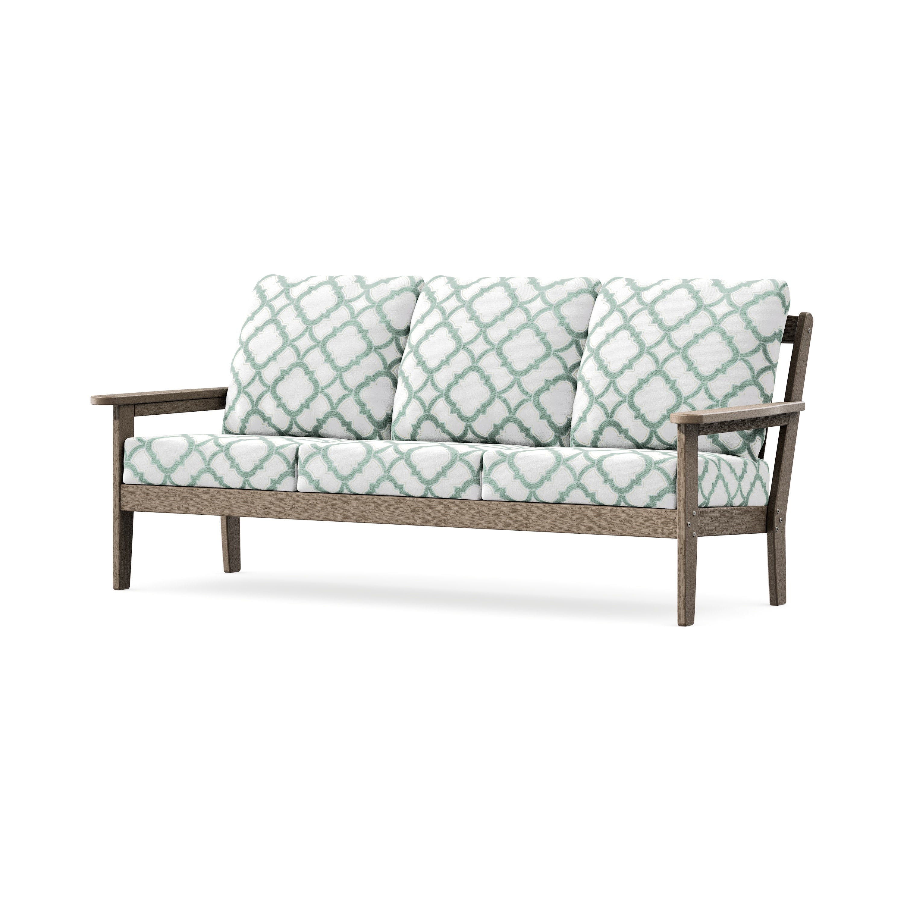 Cottage Deep Seating Sofa in Vintage Sahara / Trellis Glacier Spa