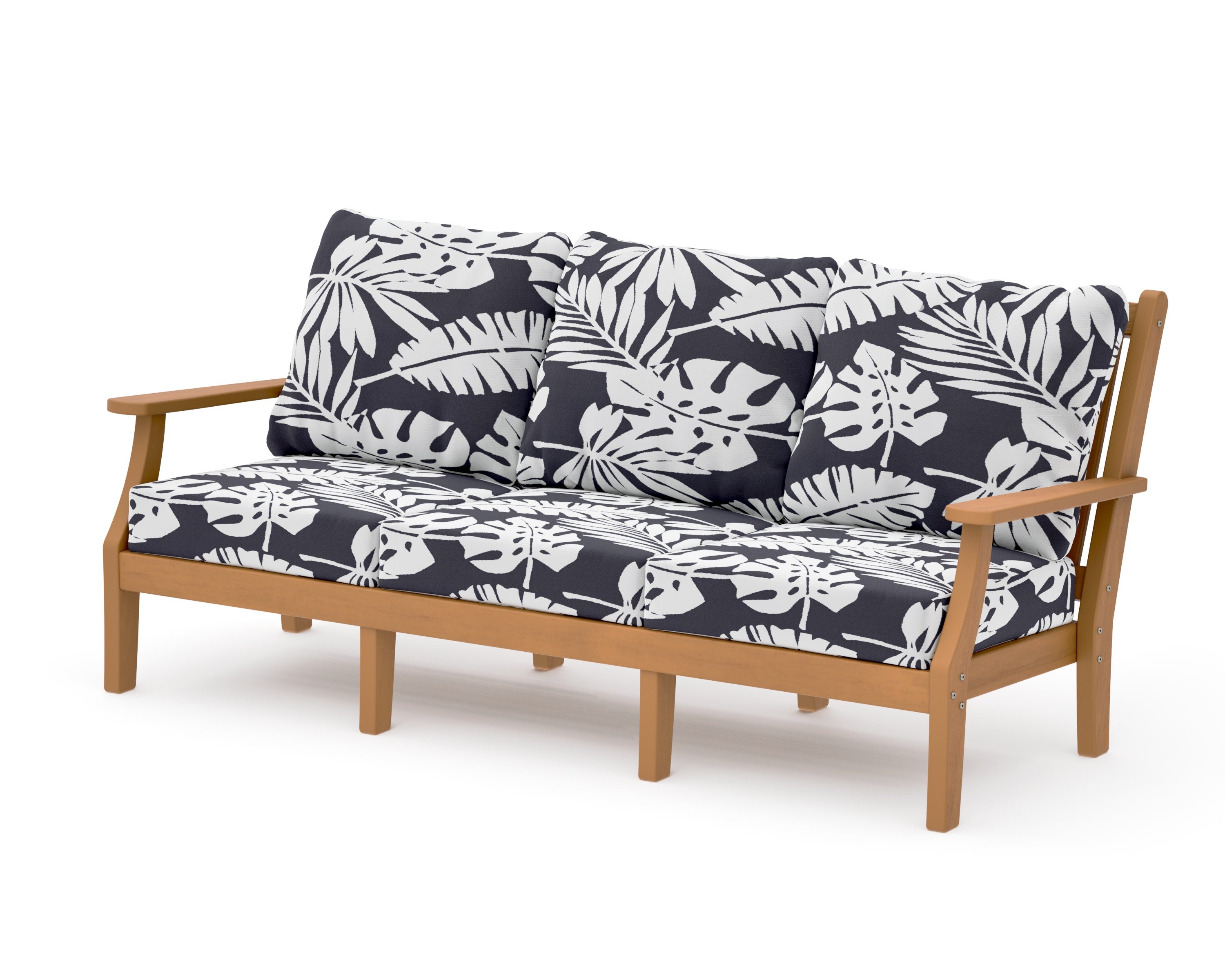 Wovendale Deep Seating Sofa in Natural / Leaf Navy