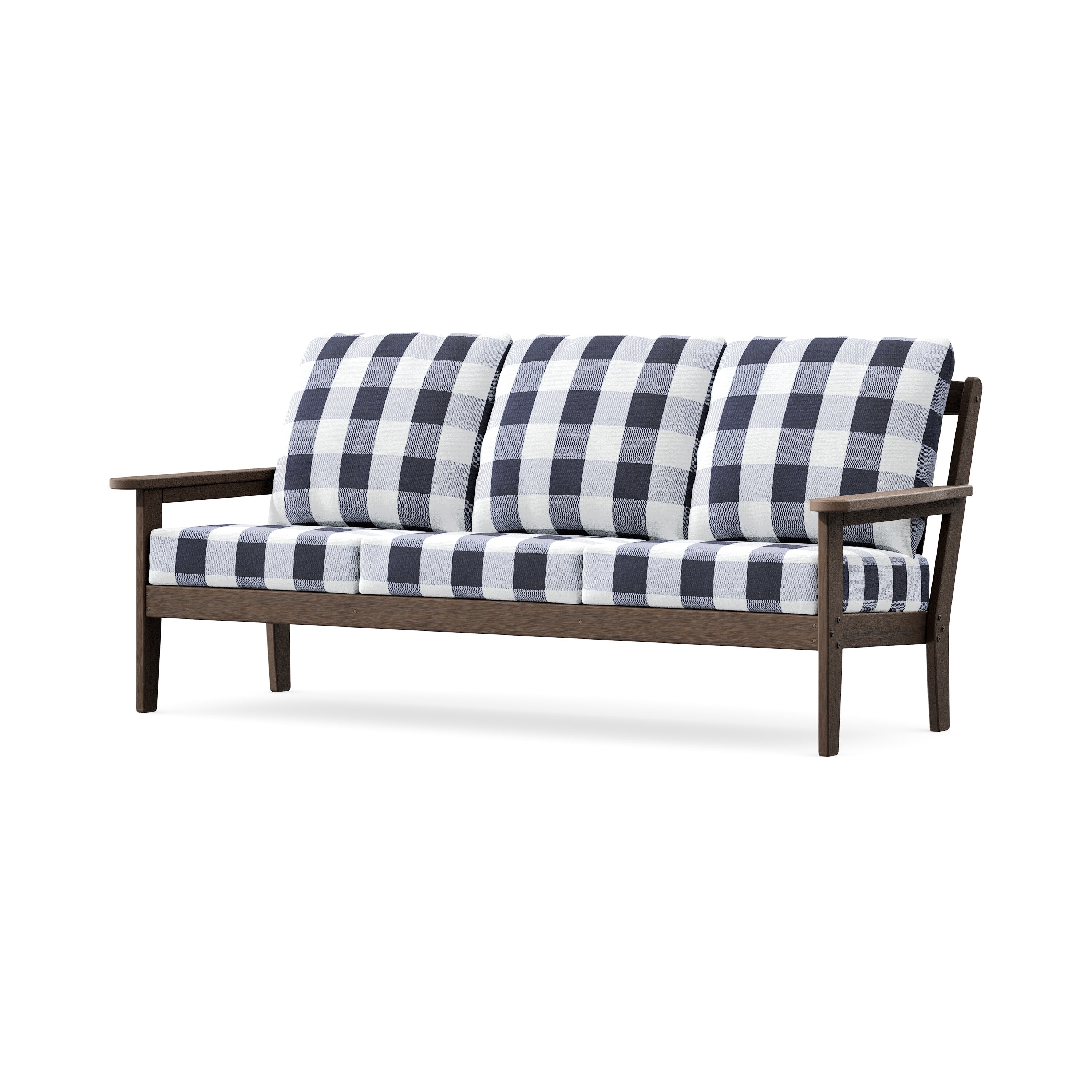 Cottage Deep Seating Sofa in Kona / Buffalo Plaid Navy