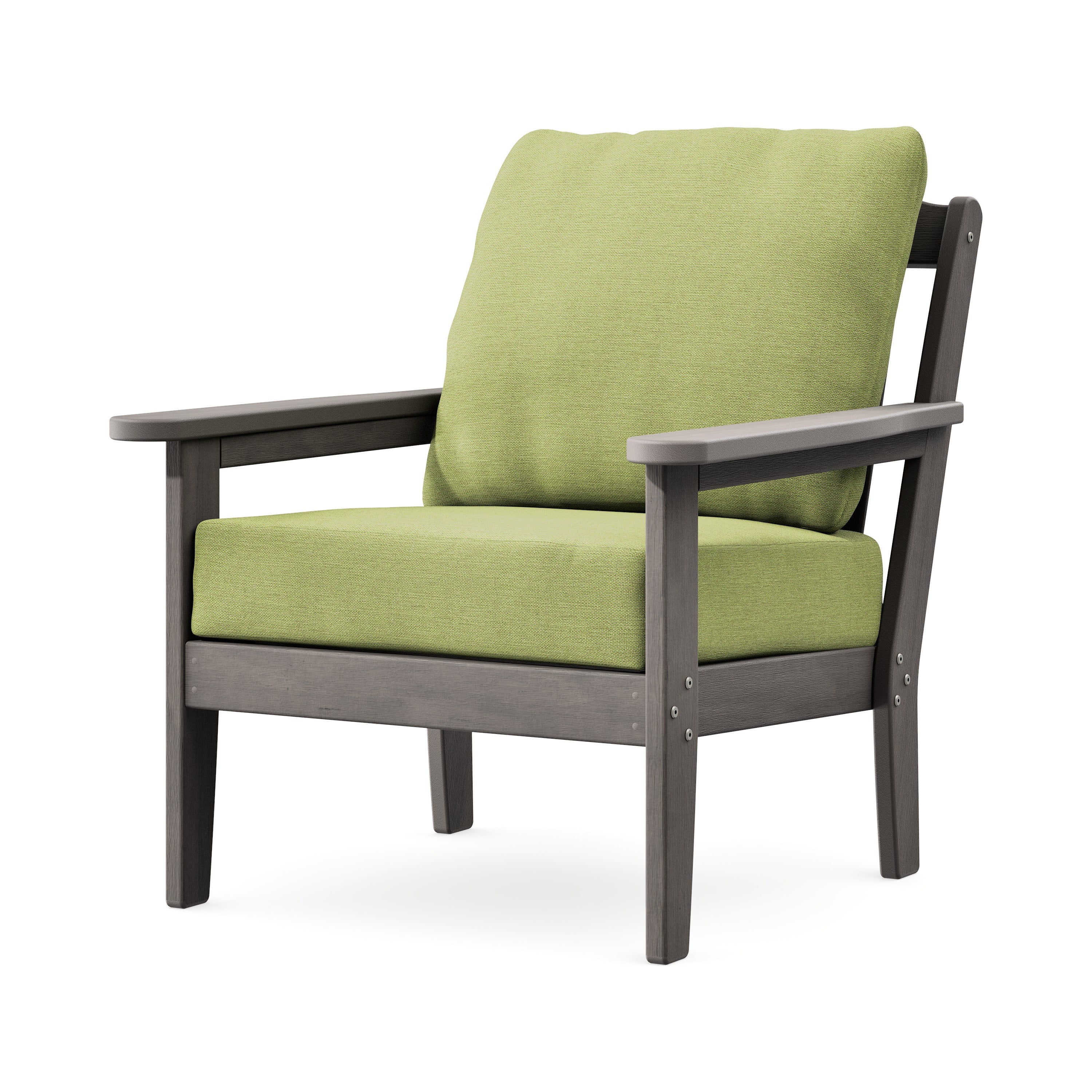 Cottage Deep Seating Chair in Driftwood / Chartreuse Boucle